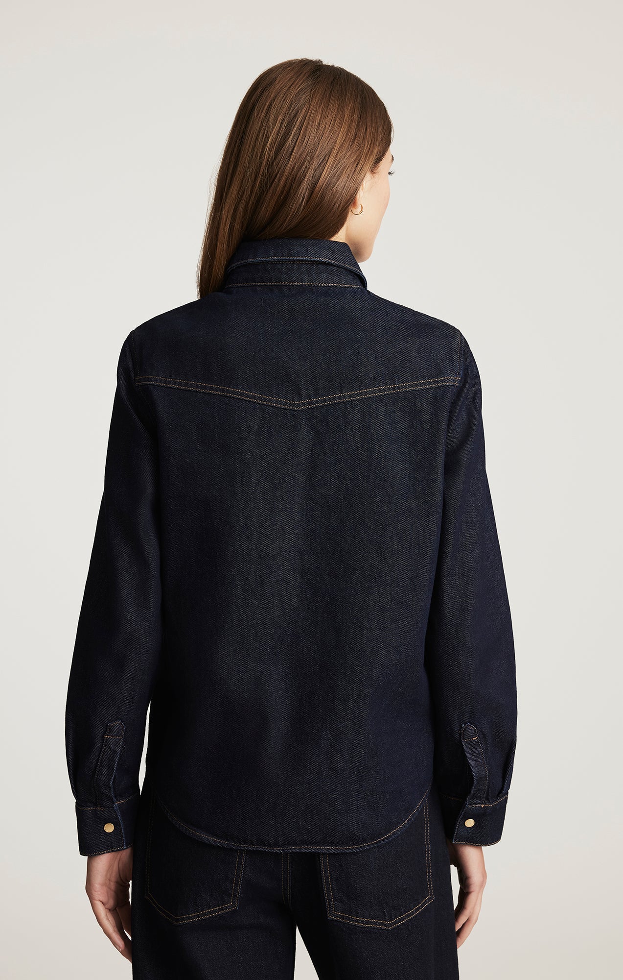 ANGELA DENIM SHIRT IN RINSE CLASSIC DENIM - Image 3