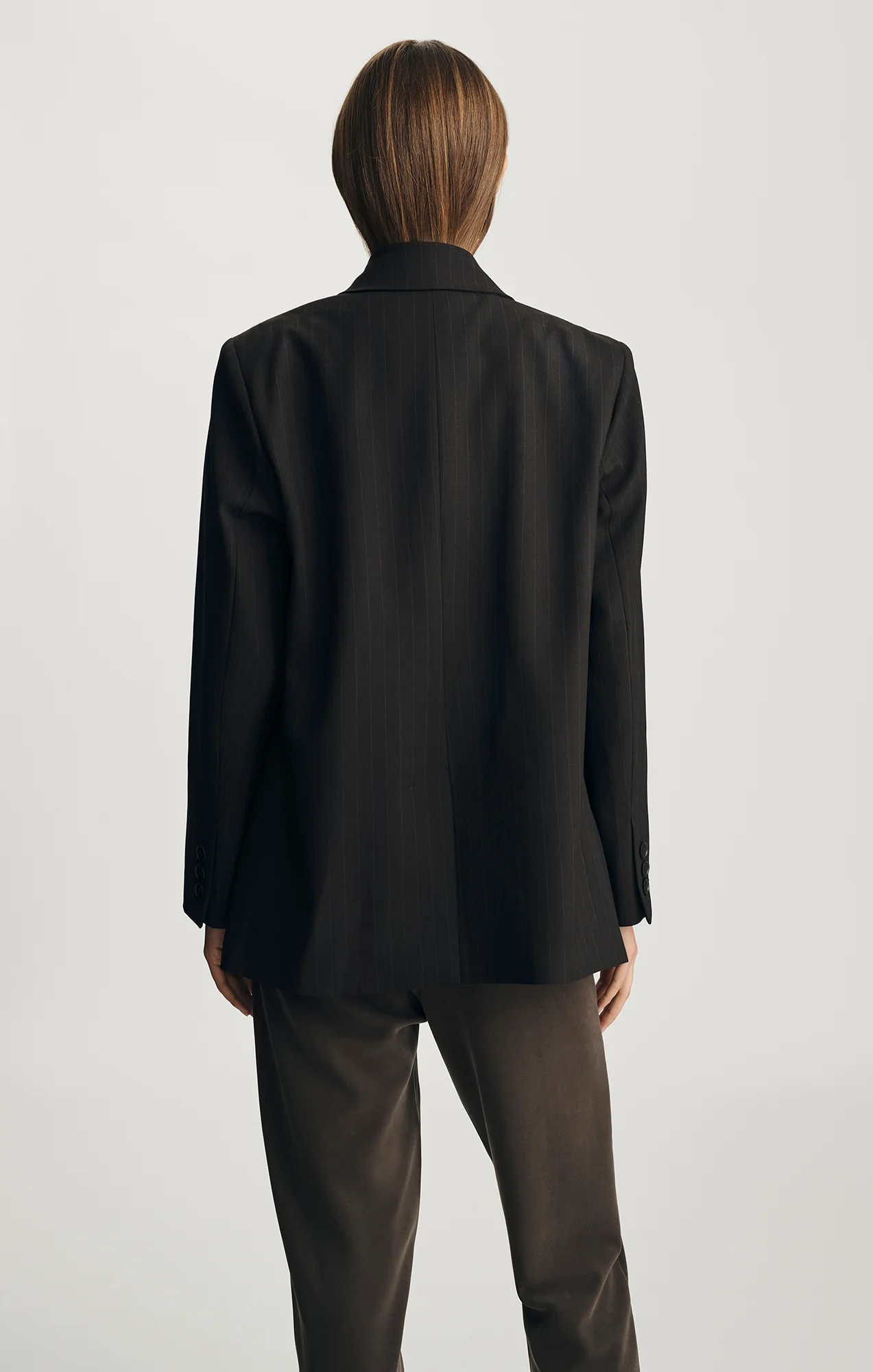 DOUBLE BREASTED BLAZER IN BROWN STRIPED - Image 4
