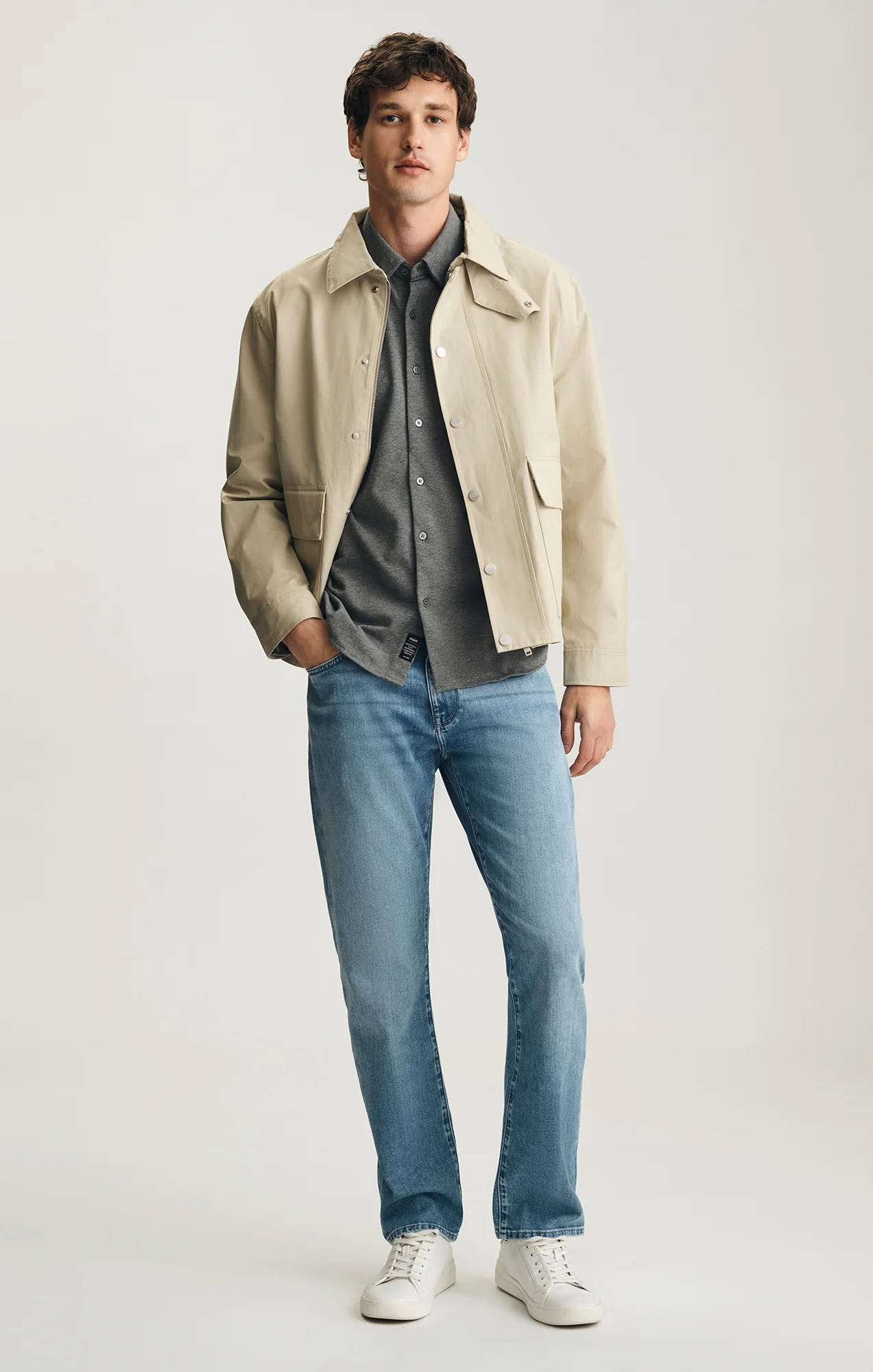 BUTTON-UP SHIRT IN DARK GREY MELANGE - Image 4