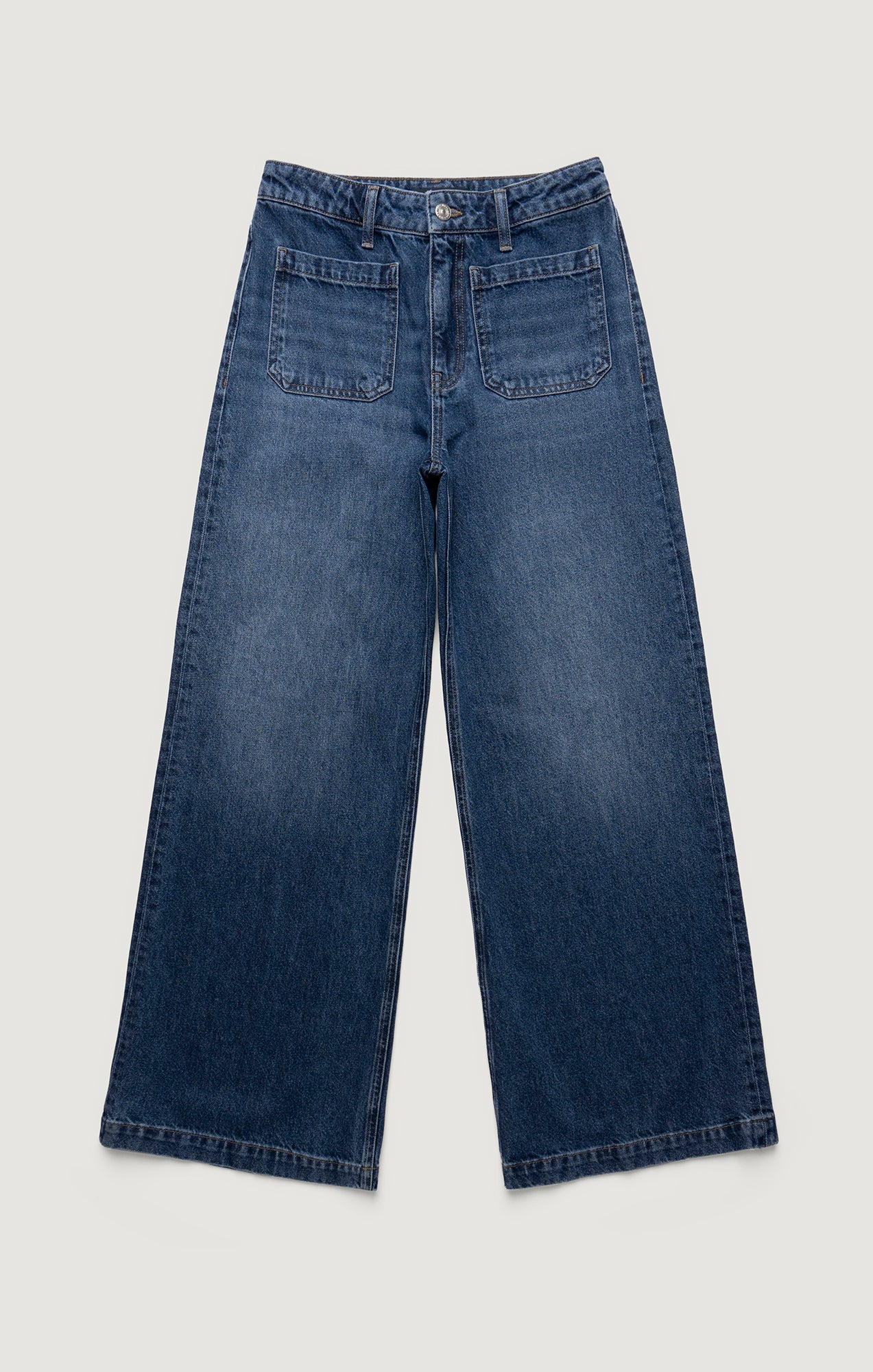 CHRISTINE WIDE LEG IN DARK BRUSHED CLASSIC DENIM - Image 7