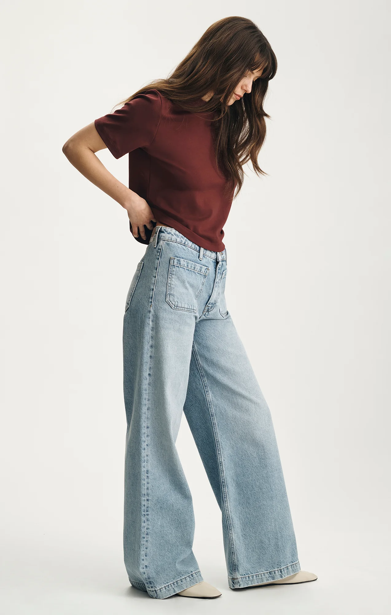 CHRISTINE WIDE LEG IN LIGHT CLASSIC DENIM - Image 2