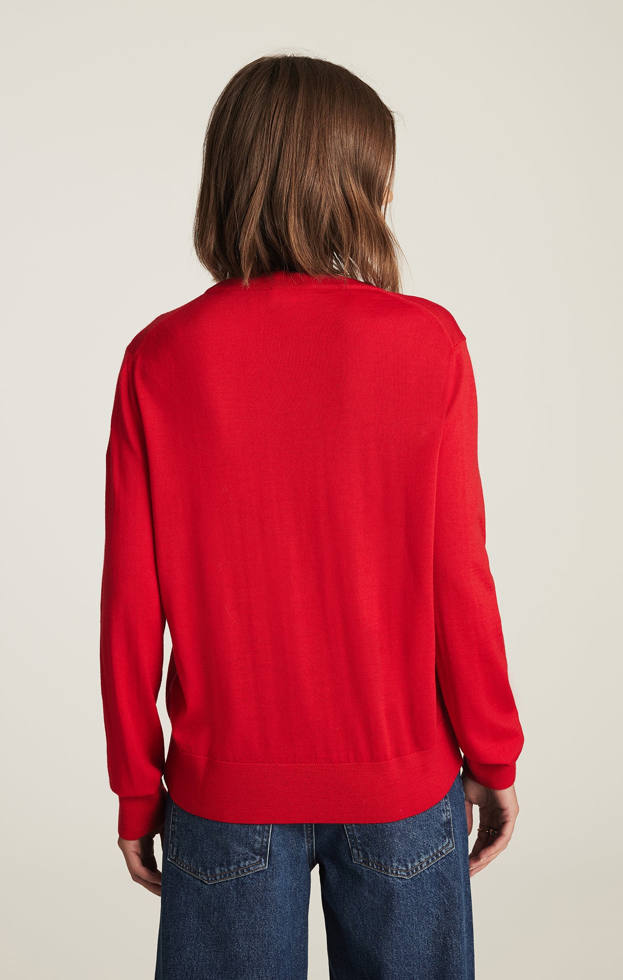 EDITION MERINO WOOL CREW NECK SWEATER IN RIO RED - Image 3