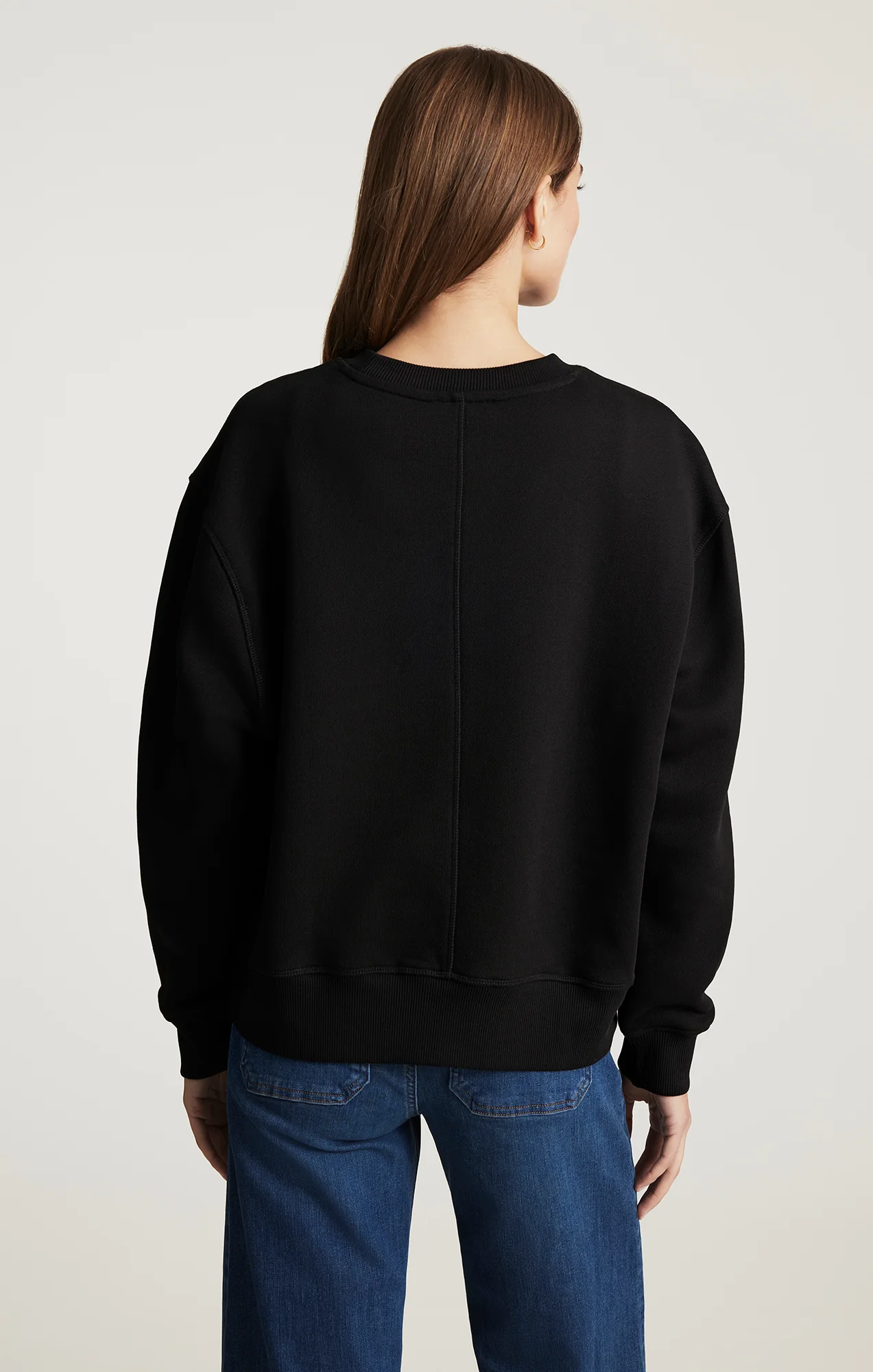 CREW NECK SWEATSHIRT IN BLACK - Image 3