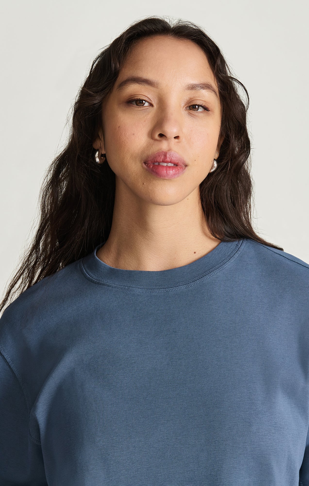 CREW NECK T-SHIRT IN BLUE INDIGO - Image 3