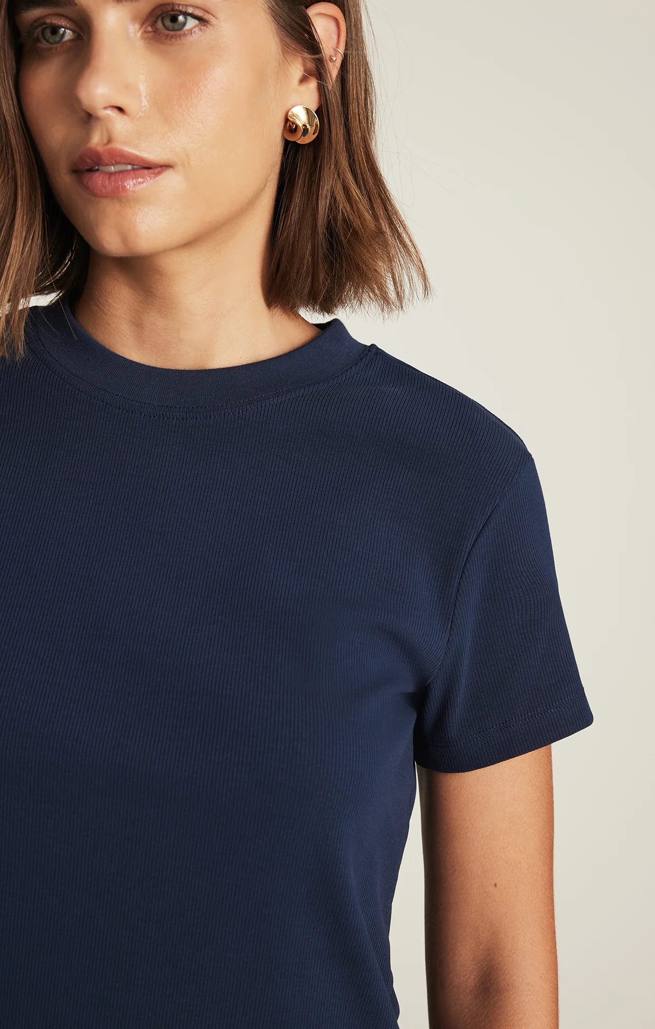 LAYLA RIBBED BABY T-SHIRT IN DRESS BLUES - Image 5