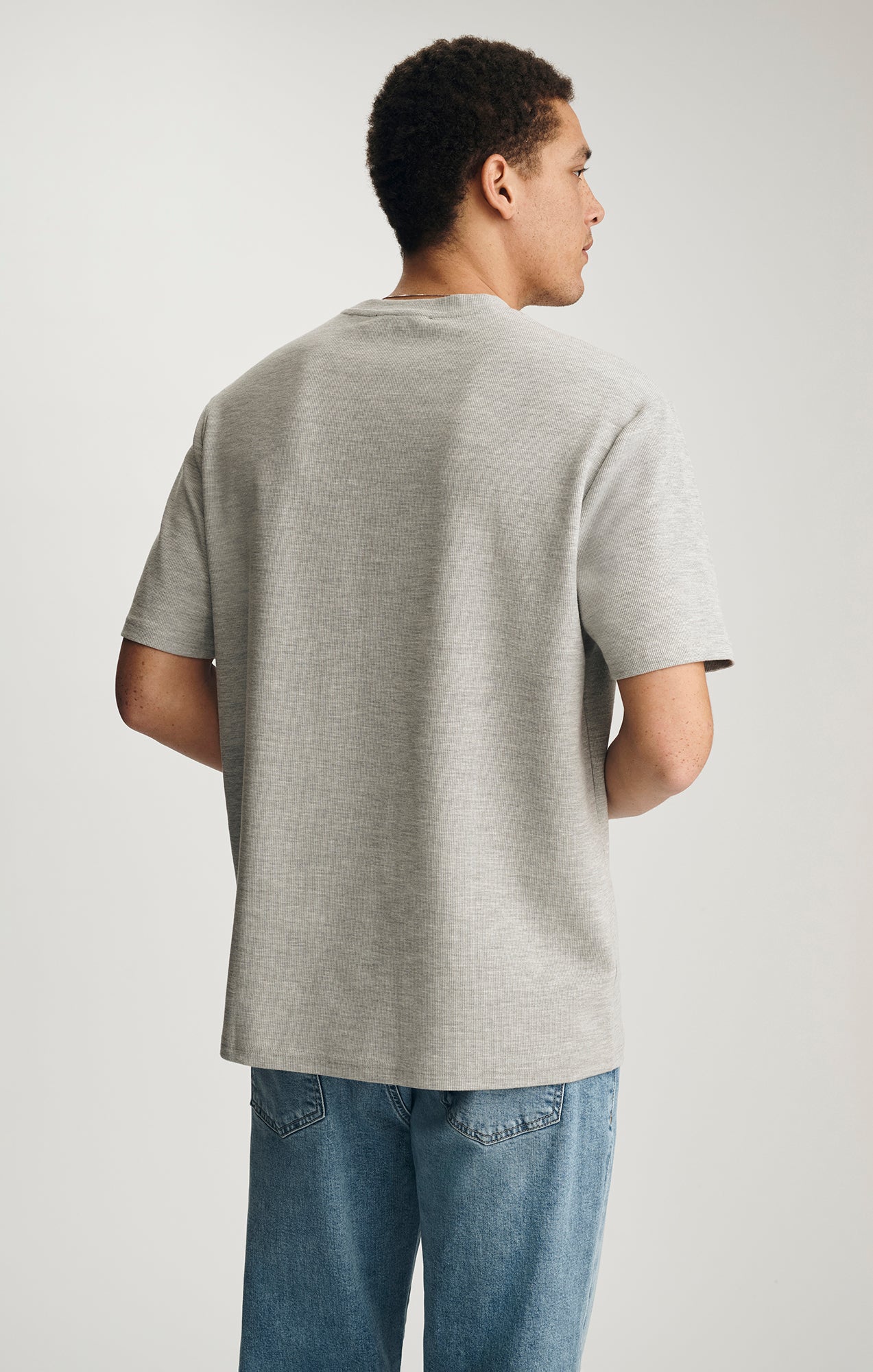 CREW NECK T-SHIRT IN GREY MELANGE - Image 2