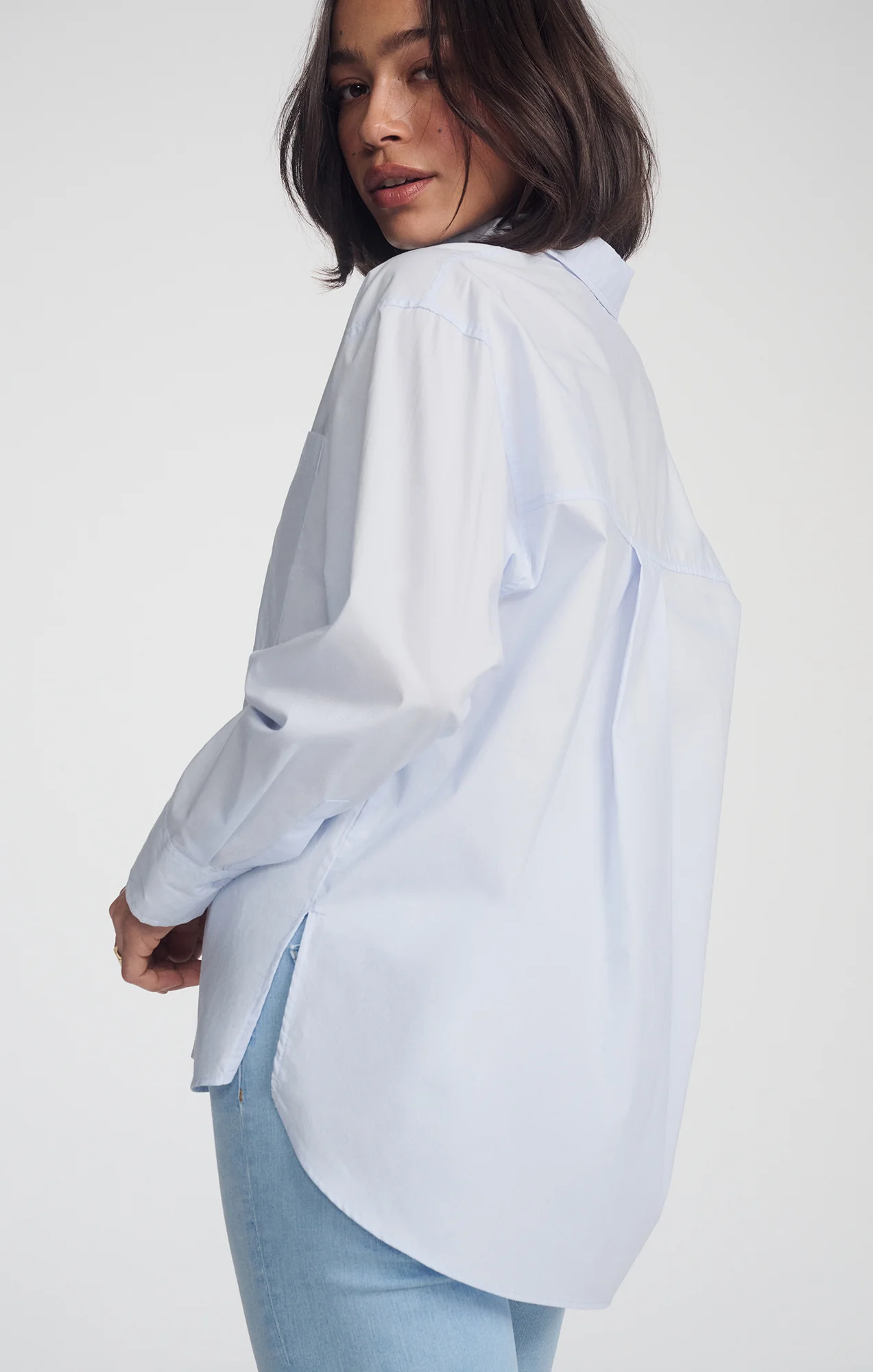 DOUBLE POCKET BUTTON-UP SHIRT IN CASHMERE BLUE - Image 2