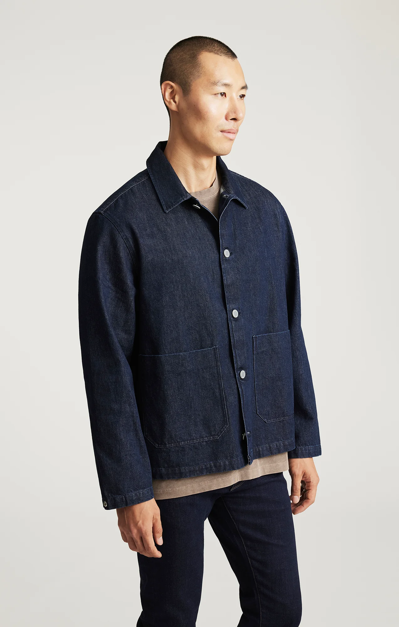 EDITION DOUBLE POCKET OVERSHIRT IN DARK INDIGO - Image 3