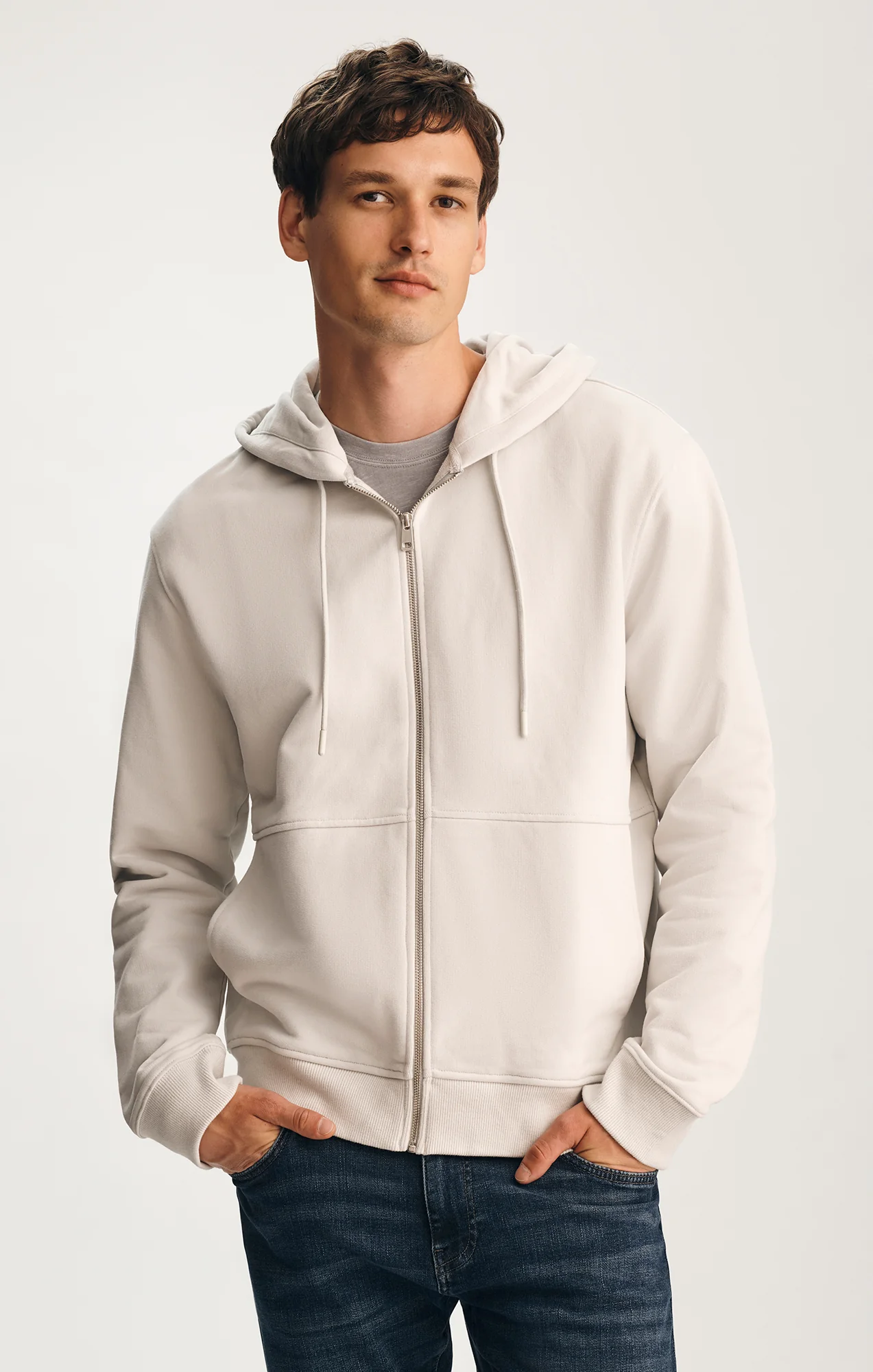 FULL ZIP HOODIE IN LUNAR ROCK