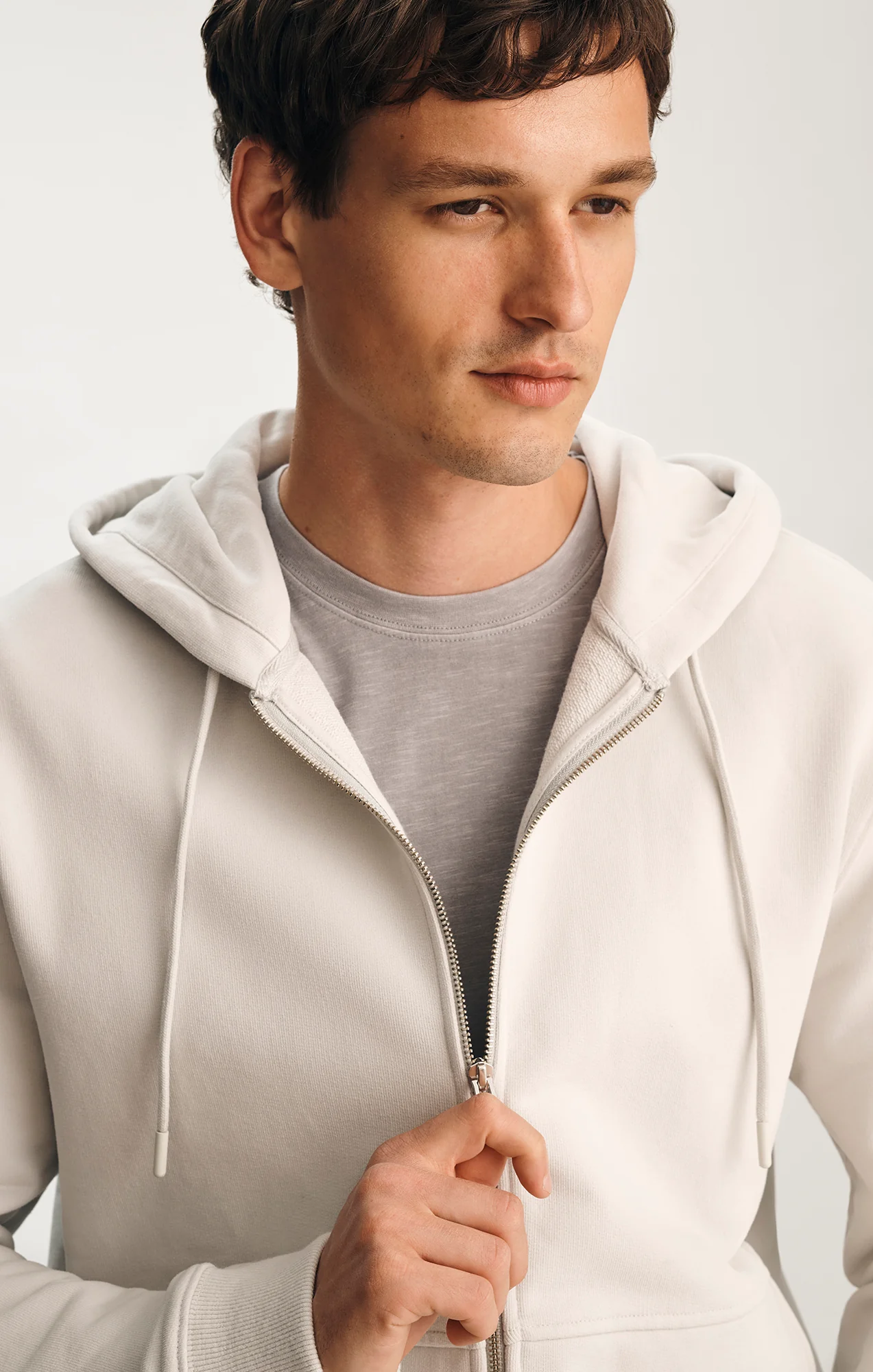 FULL ZIP HOODIE IN LUNAR ROCK - Image 3