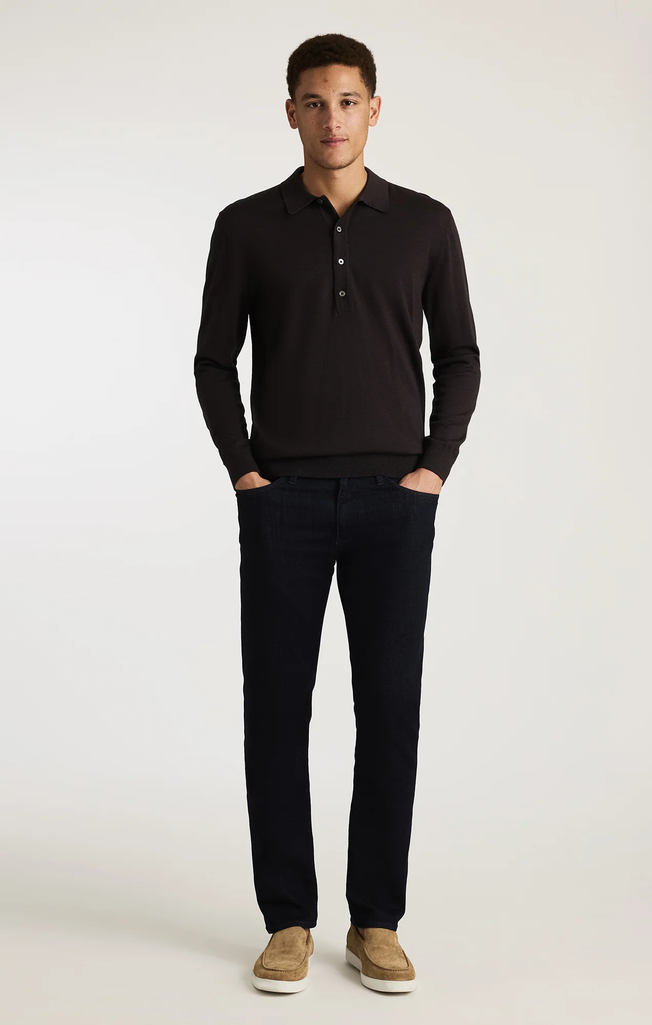 EDITION WOOL POLO SWEATER IN MAJOR BROWN - Image 5