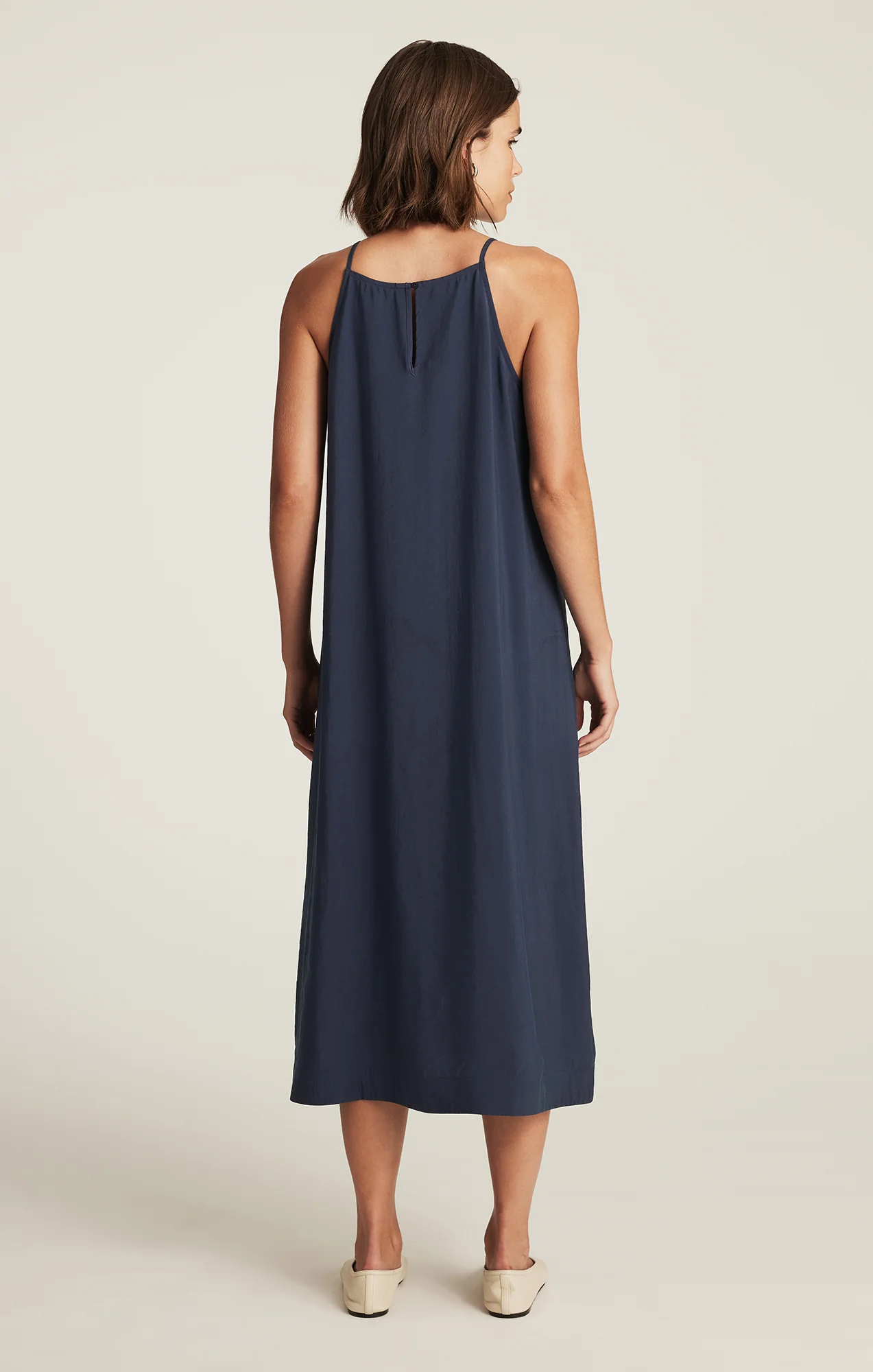 CAMI STRAP MIDI DRESS IN MOOD INDIGO - Image 2