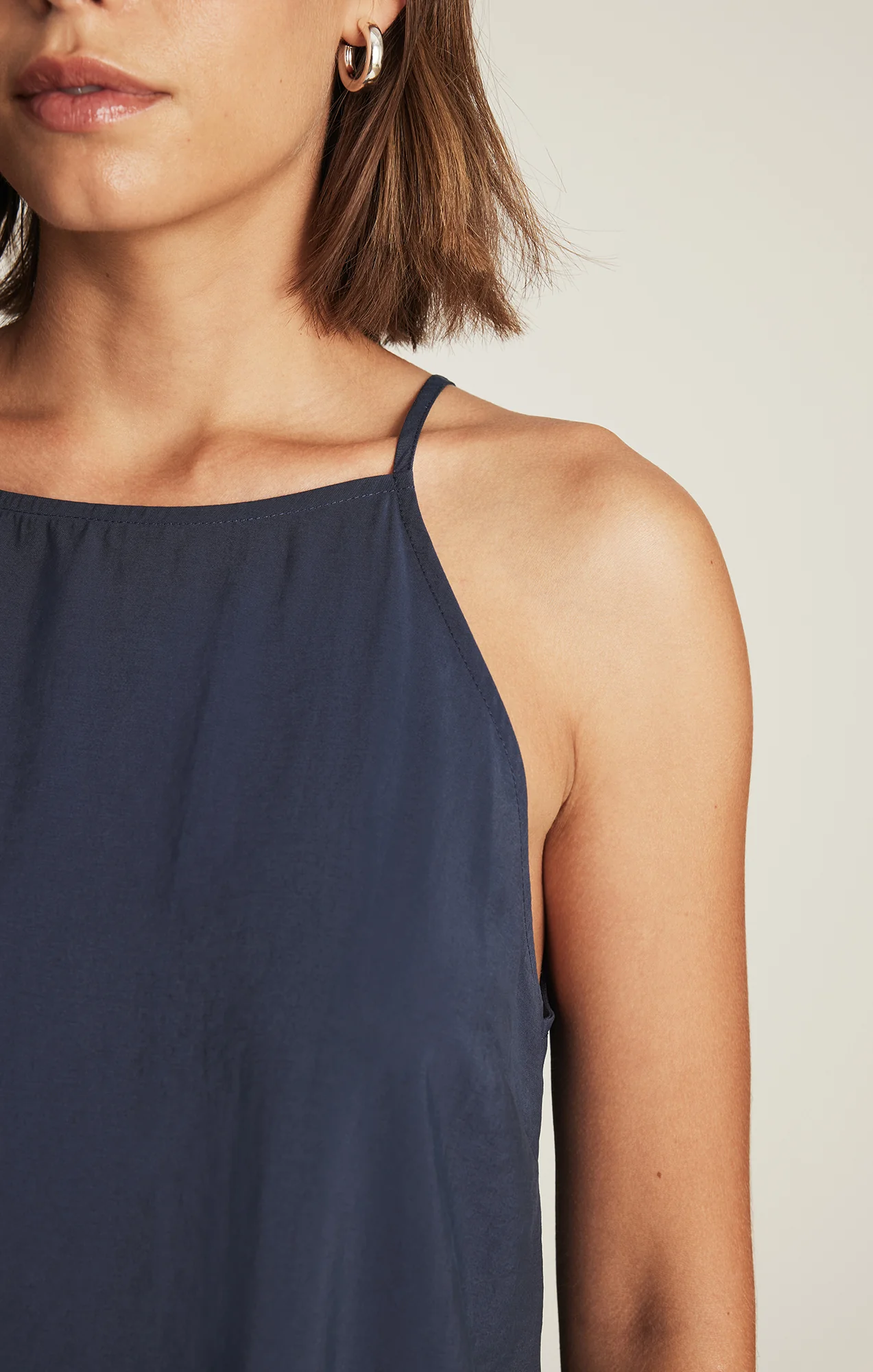 CAMI STRAP MIDI DRESS IN MOOD INDIGO - Image 4