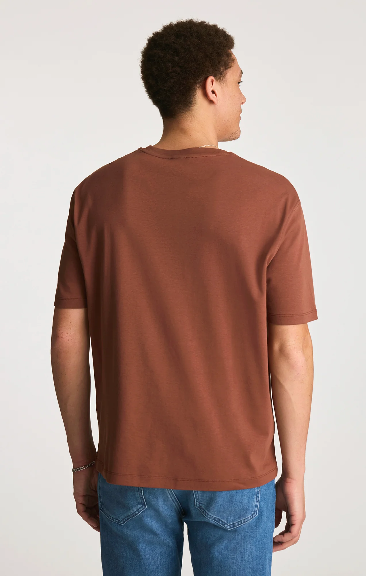 INTERLOCK CREW NECK T-SHIRT IN BRUNETTE - Image 2