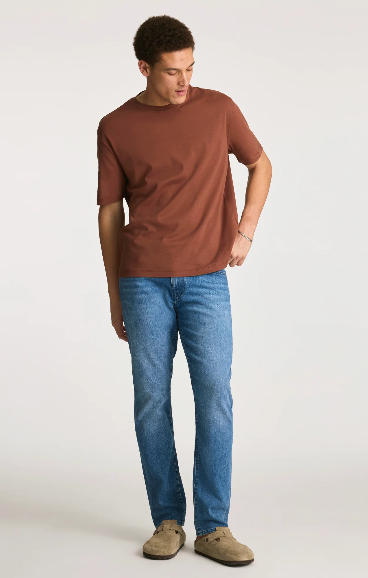 INTERLOCK CREW NECK T-SHIRT IN BRUNETTE - Image 5