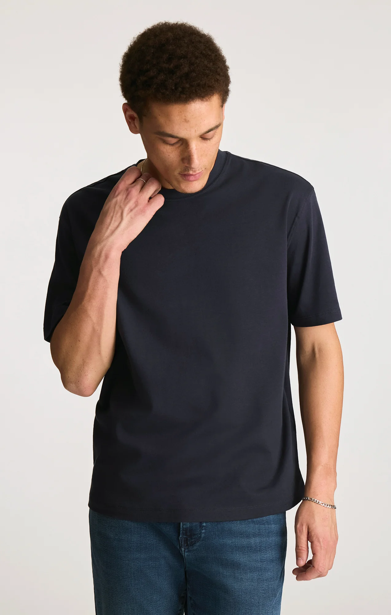 INTERLOCK CREW NECK T-SHIRT IN NIGHT SKY