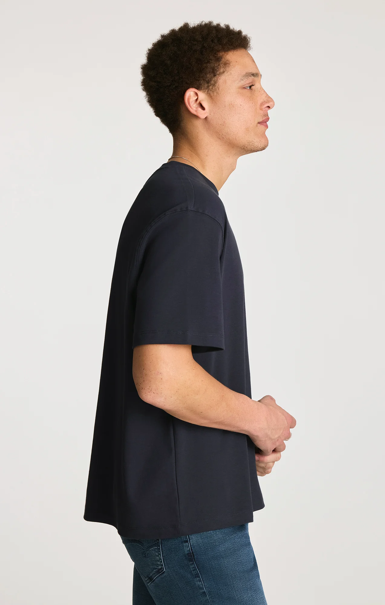 INTERLOCK CREW NECK T-SHIRT IN NIGHT SKY - Image 3