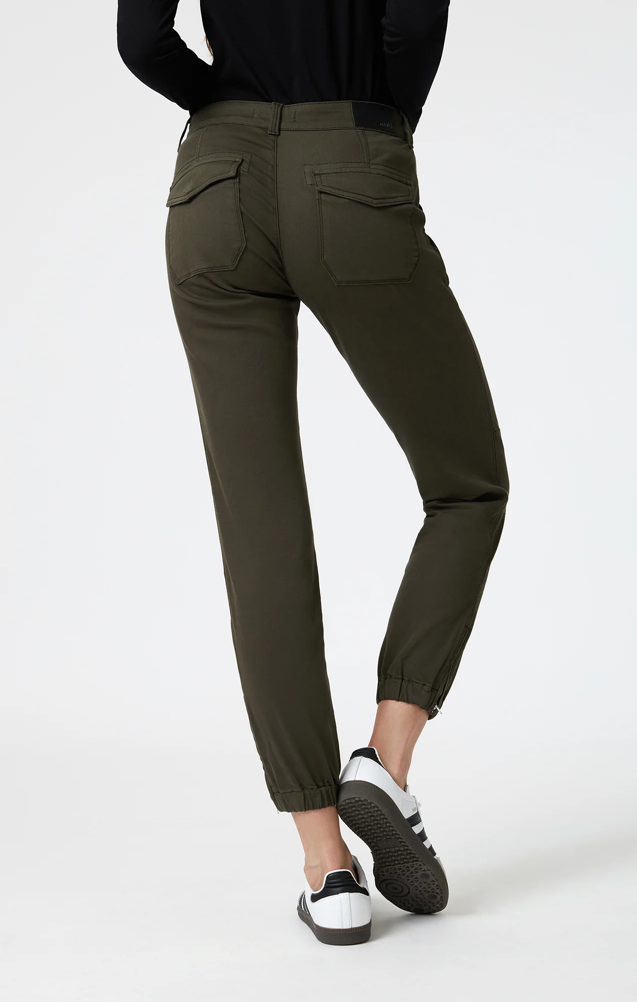 IVY SLIM CARGO IN DARK GREEN LUXE TWILL - Image 5
