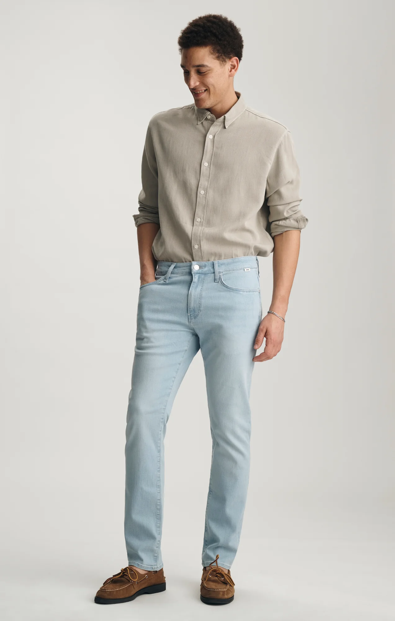 JAKE SLIM LEG IN BLEACHED FEATHER BLUE