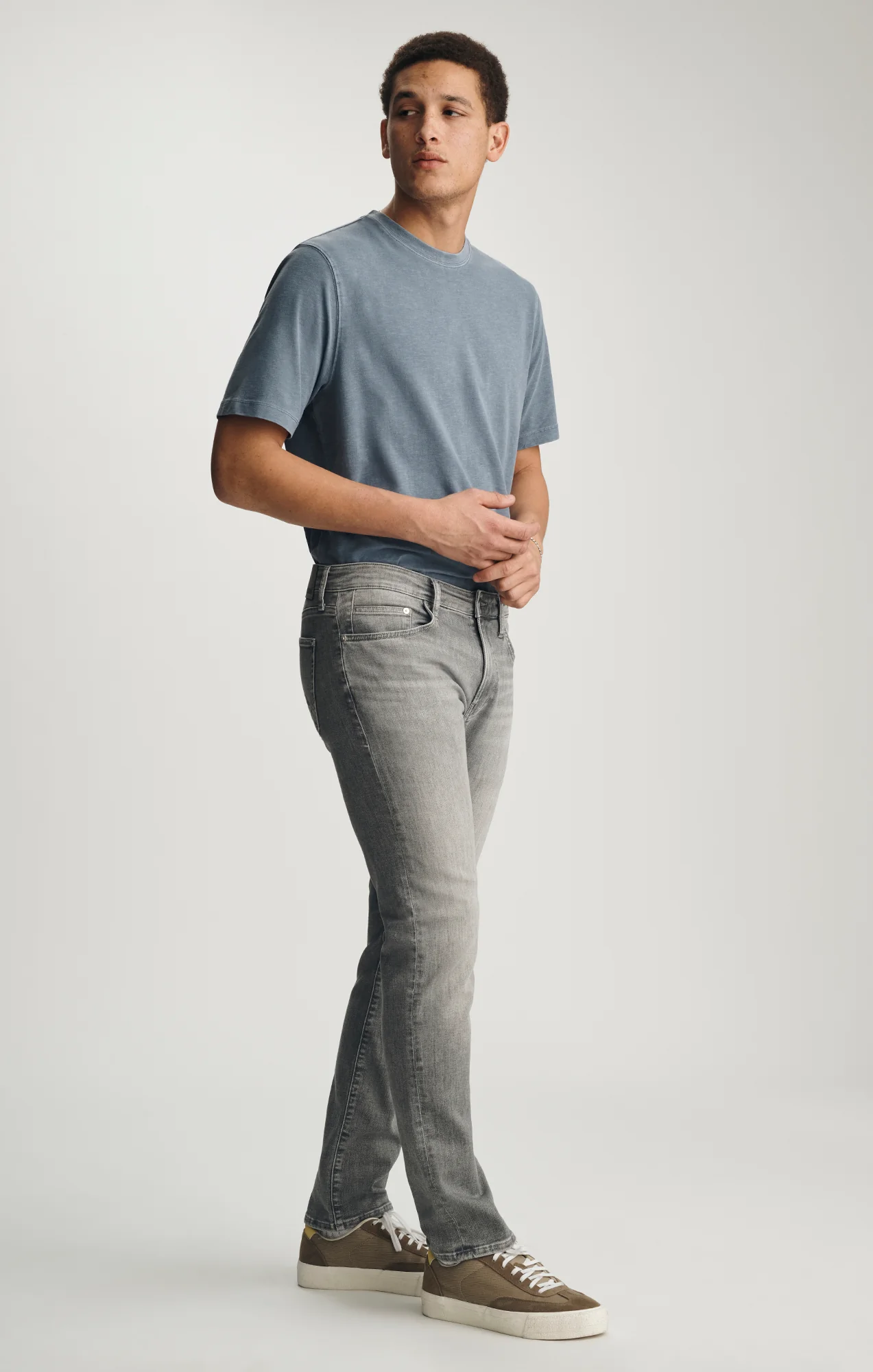 JAKE SLIM LEG IN GREY BRUSHED FEATHER BLUE - Image 3
