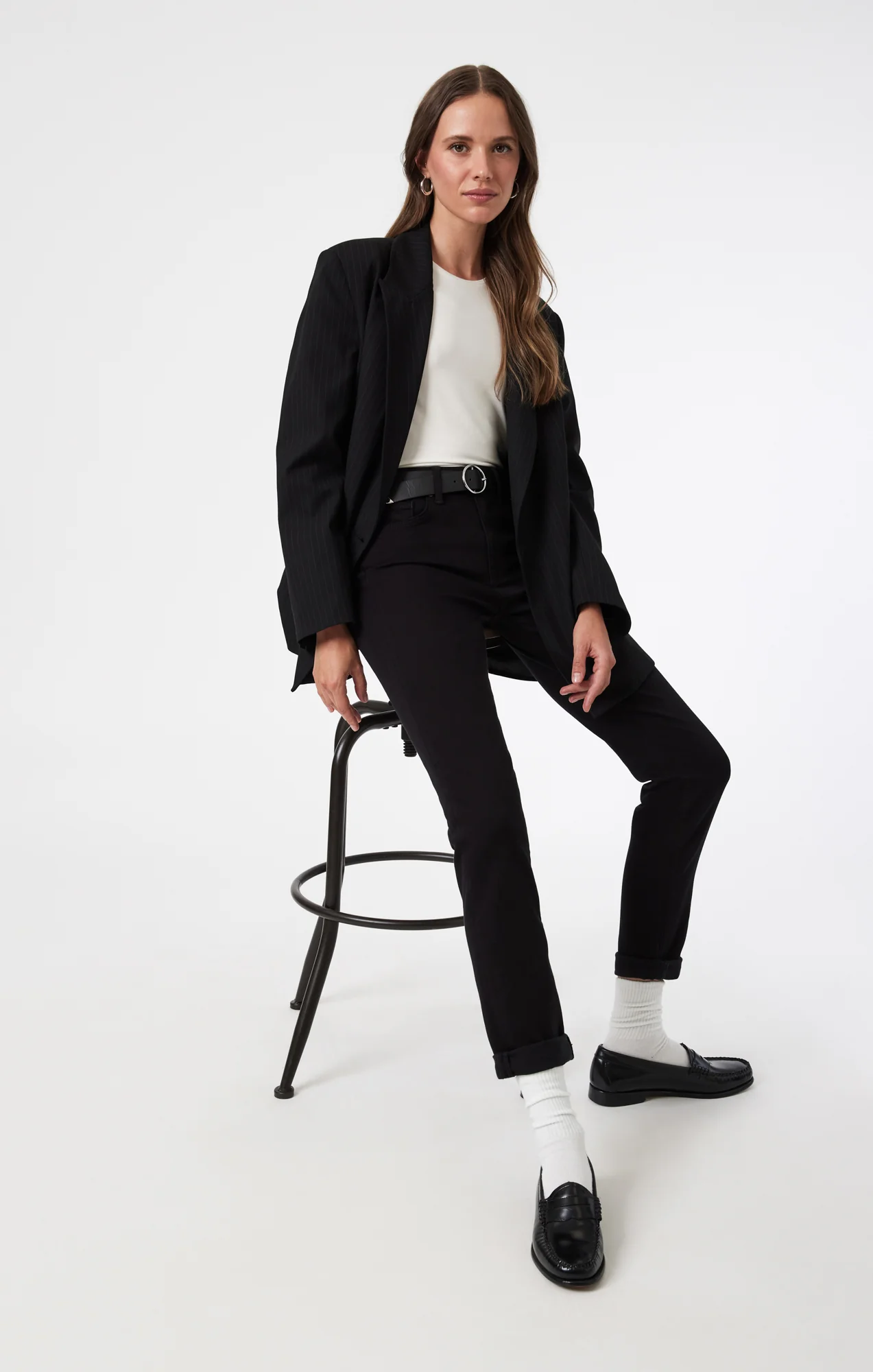 KATHLEEN SLIM BOYFRIEND IN BLACK FEATHER BLUE - Image 3