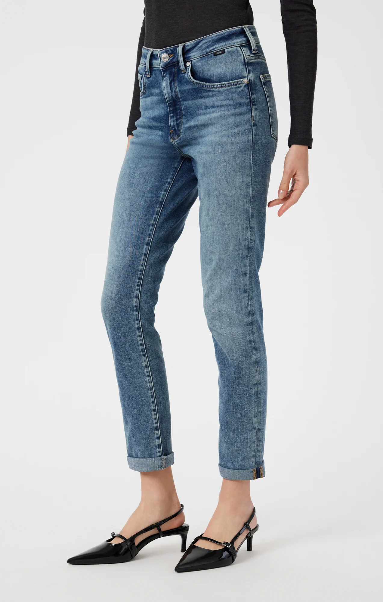 KATHLEEN SLIM BOYFRIEND IN LIGHT USED FEATHER BLUE - Image 4