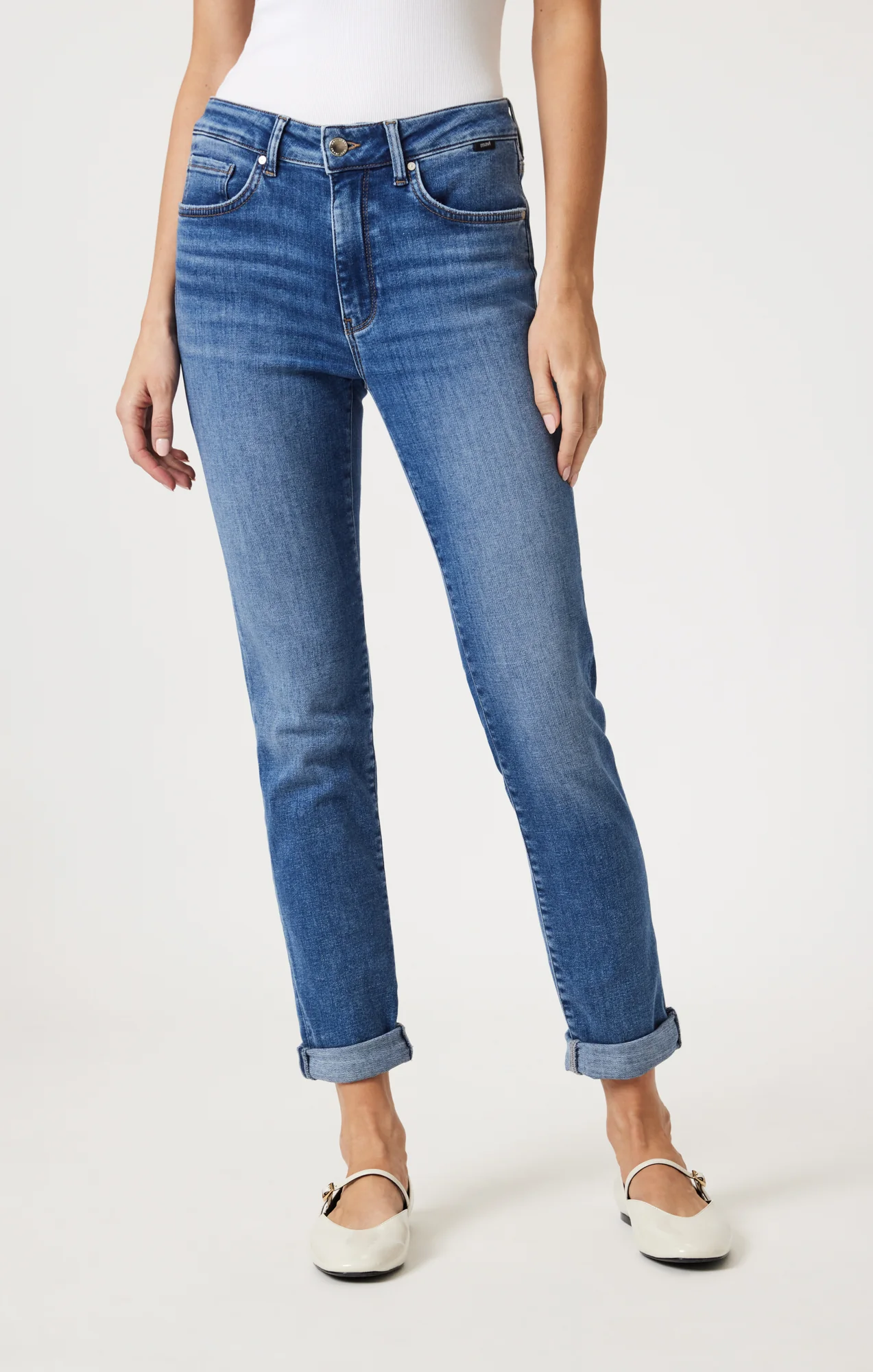 KATHLEEN SLIM BOYFRIEND IN MID BRUSHED FEATHER BLUE - Image 4