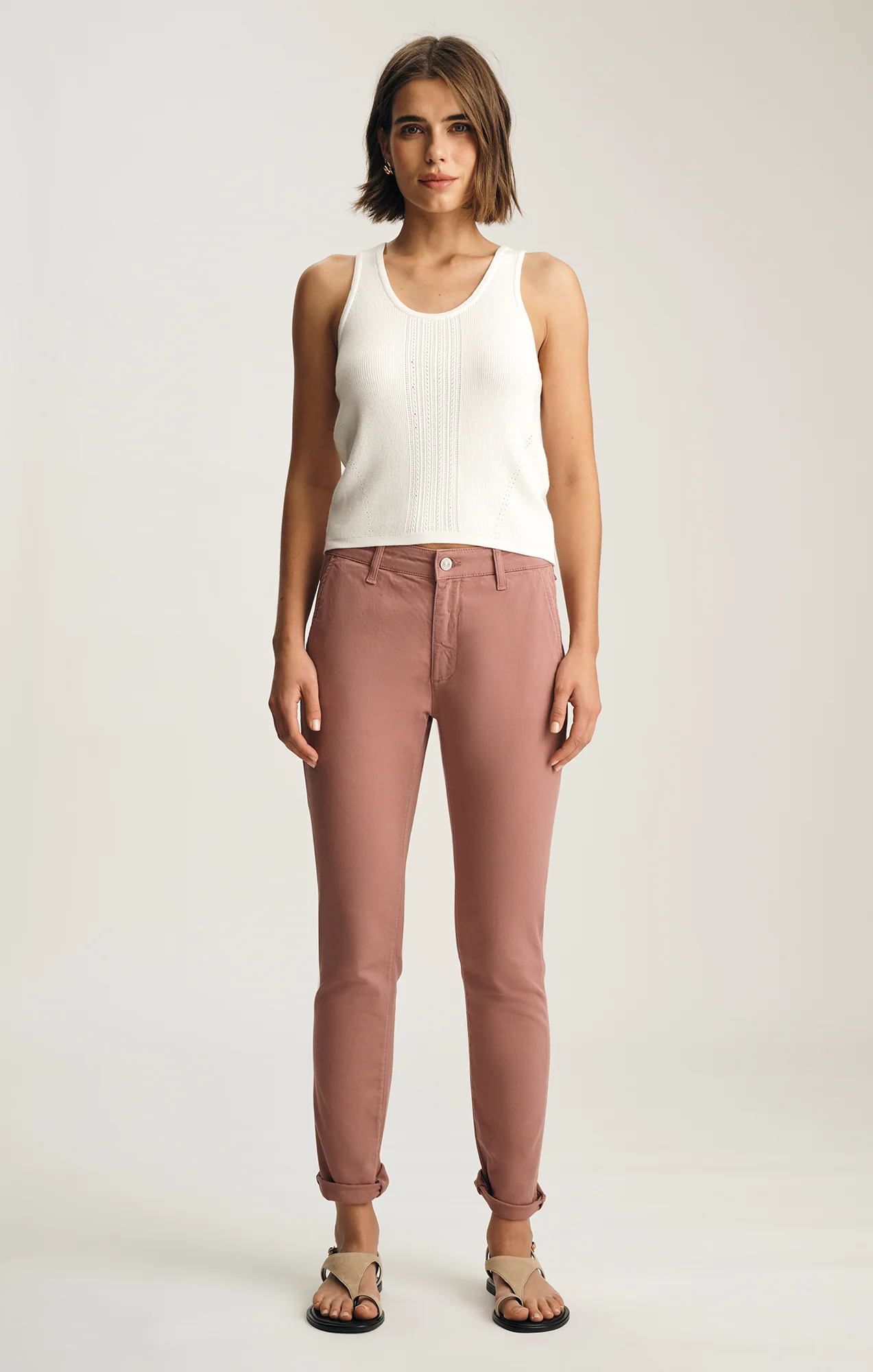 KATHLEEN SLIM BOYFRIEND CHINO IN OLD MAGENTA TWILL - Image 4