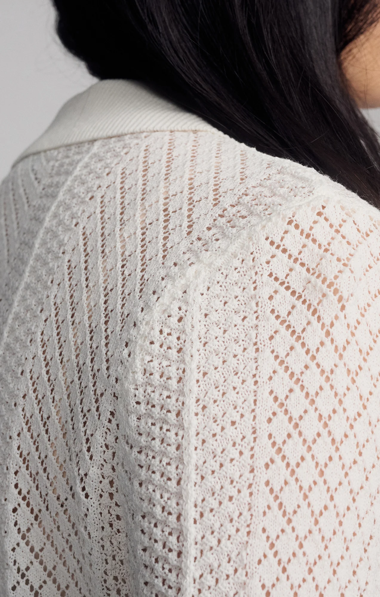 KNIT POLO SWEATER IN ANTIQUE WHITE - Image 5