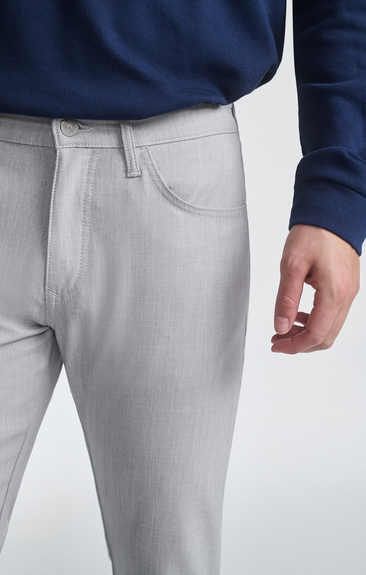 MARCUS SLIM STRAIGHT LEG IN BONE CROSS HATCH TWILL - Image 3