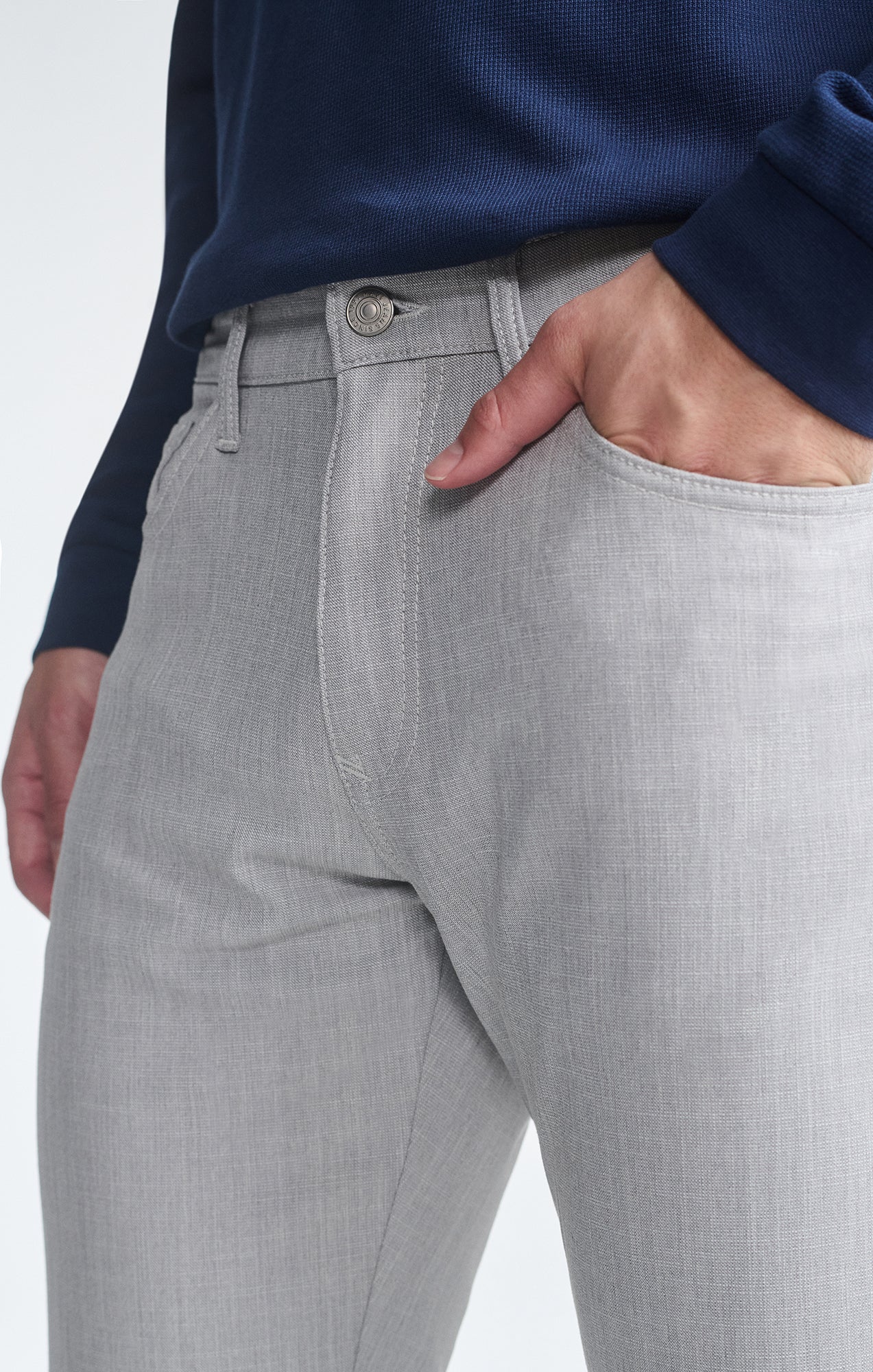 MARCUS SLIM STRAIGHT LEG IN BONE CROSS HATCH TWILL - Image 4