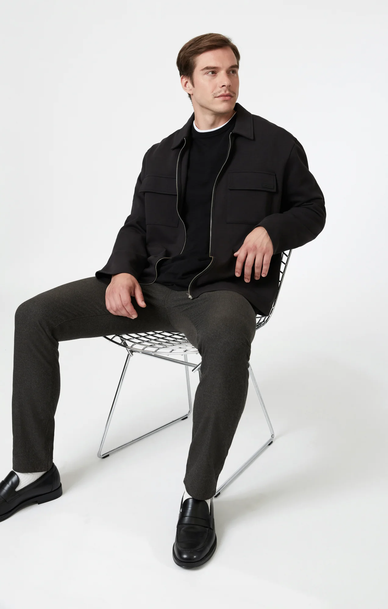 MARCUS SLIM STRAIGHT LEG IN BROWN FEATHER TWEED - Image 2