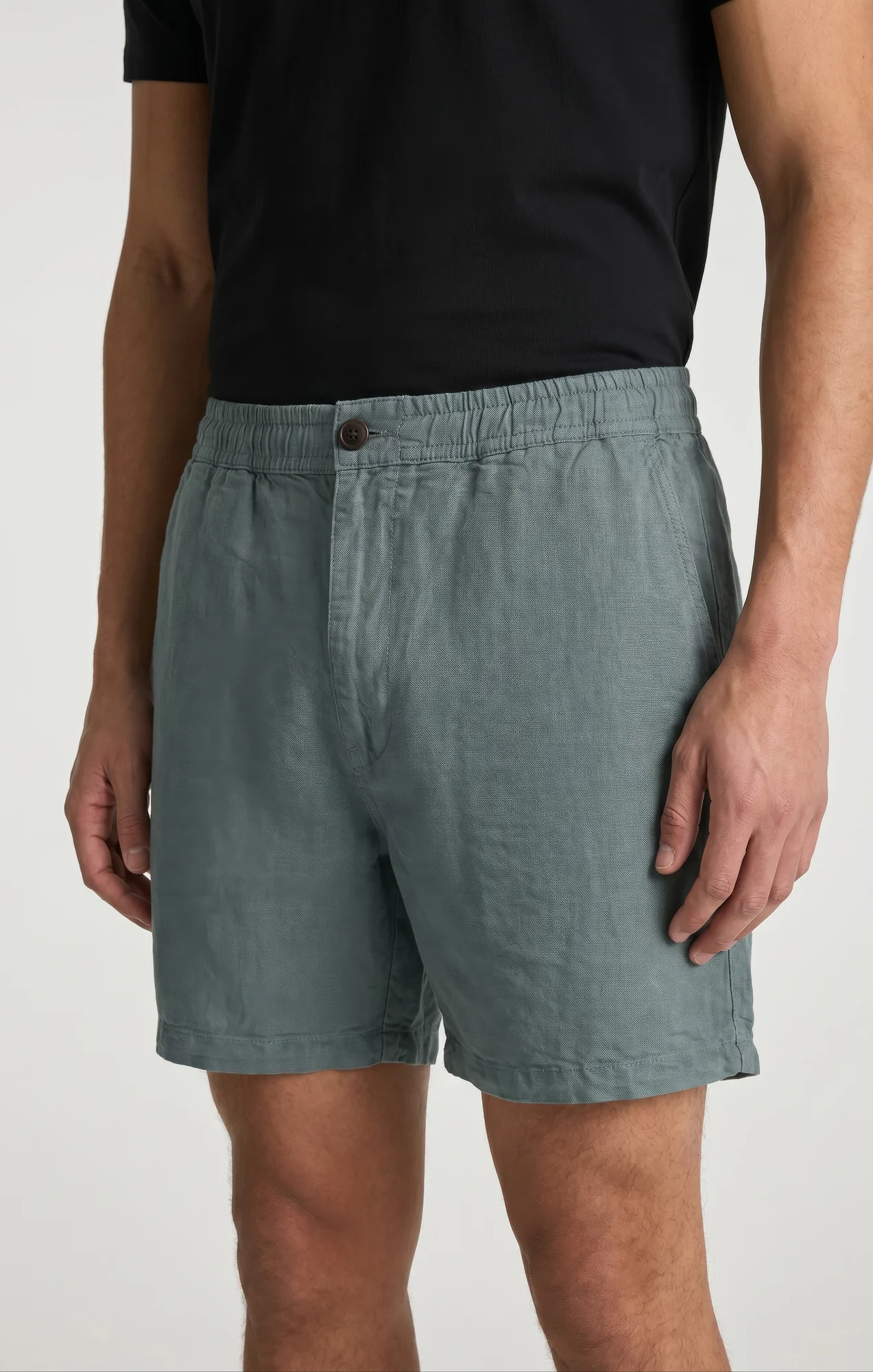 DAXON SHORTS IN TEAL LINEN - Image 4