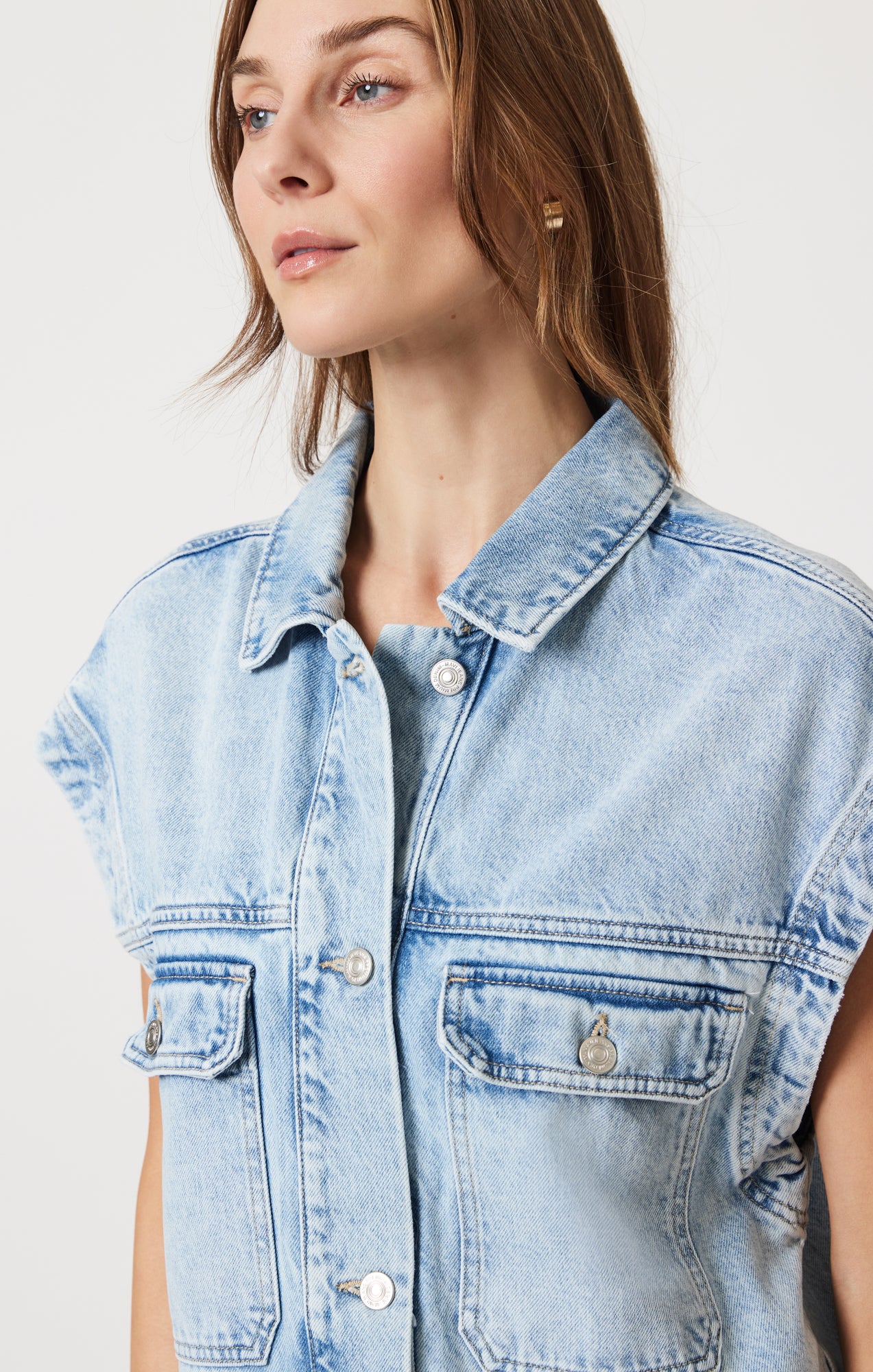 NADIA VEST IN BLEACHED WELL BLUE - Image 4