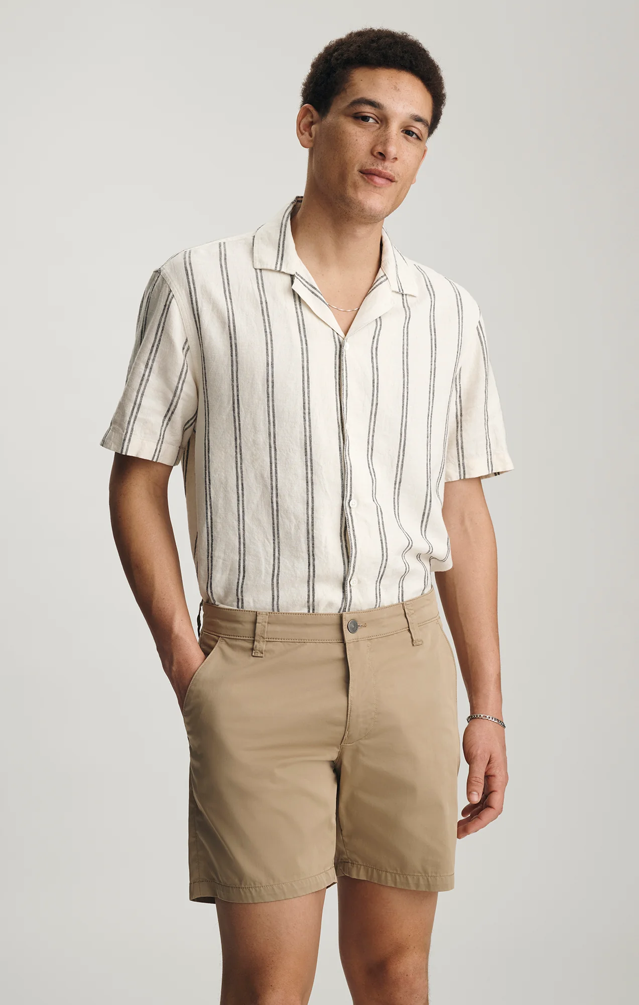 NATE CHINO SHORTS IN OXFORD TAN CITY SMART - Image 2