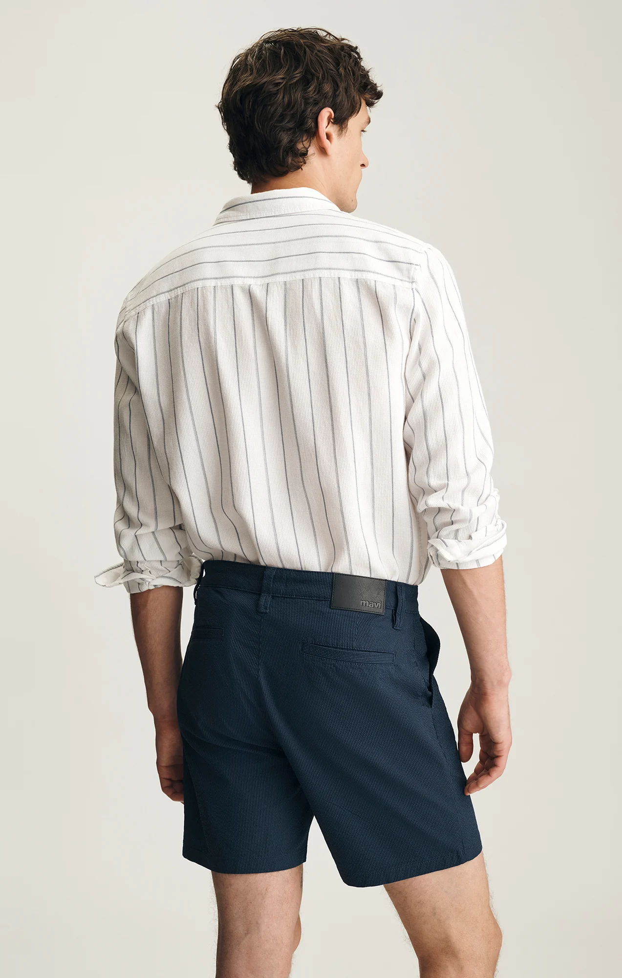 NATE CHINO SHORTS IN NAVY STRIPE SEERSUCKER - Image 5