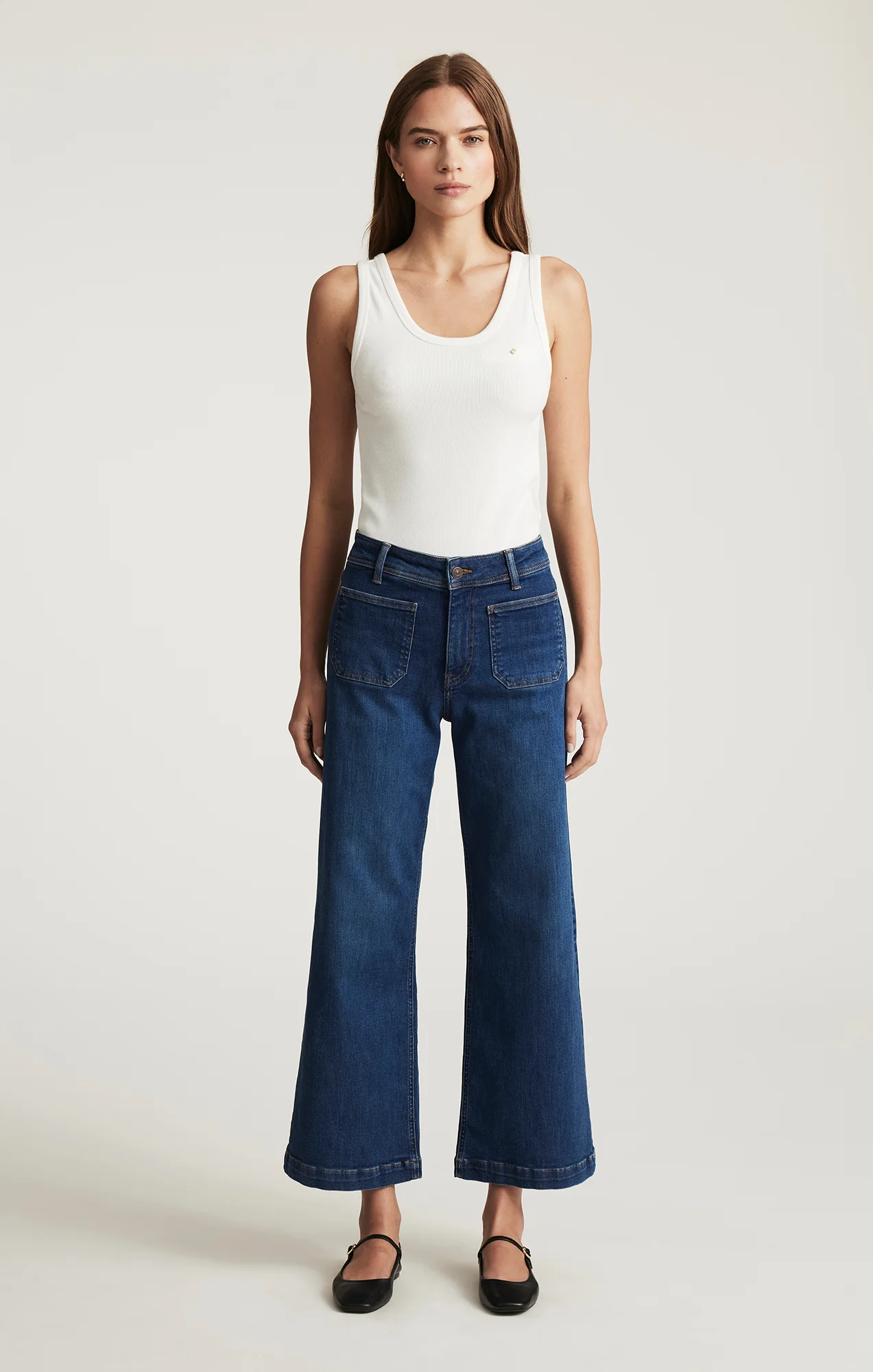 PALOMA MARINE WIDE LEG IN MID SHADED FLEX BLUE