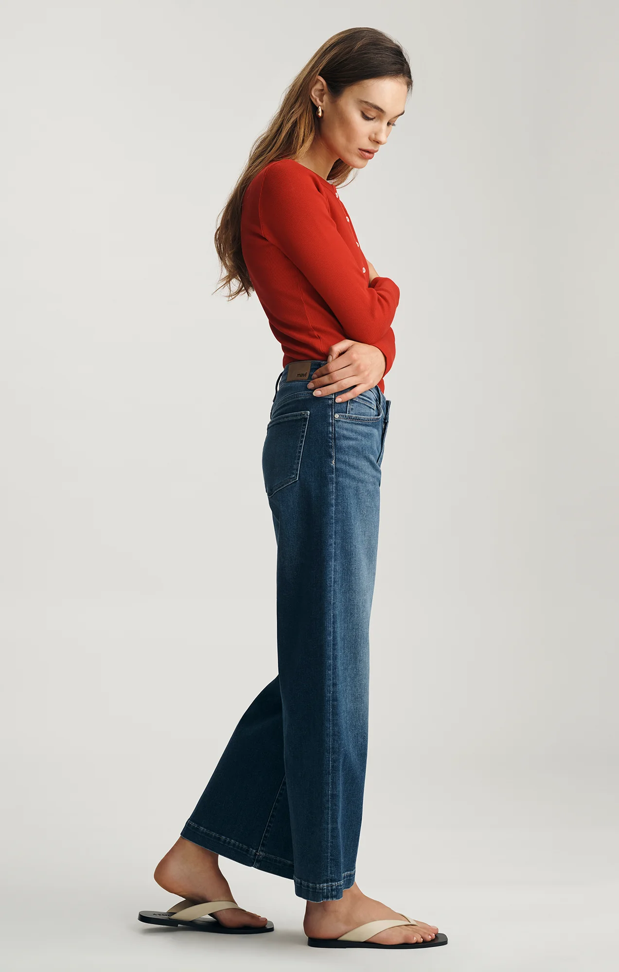 PALOMA WIDE LEG IN DARK BRUSHED FEATHER LUXE - Image 2