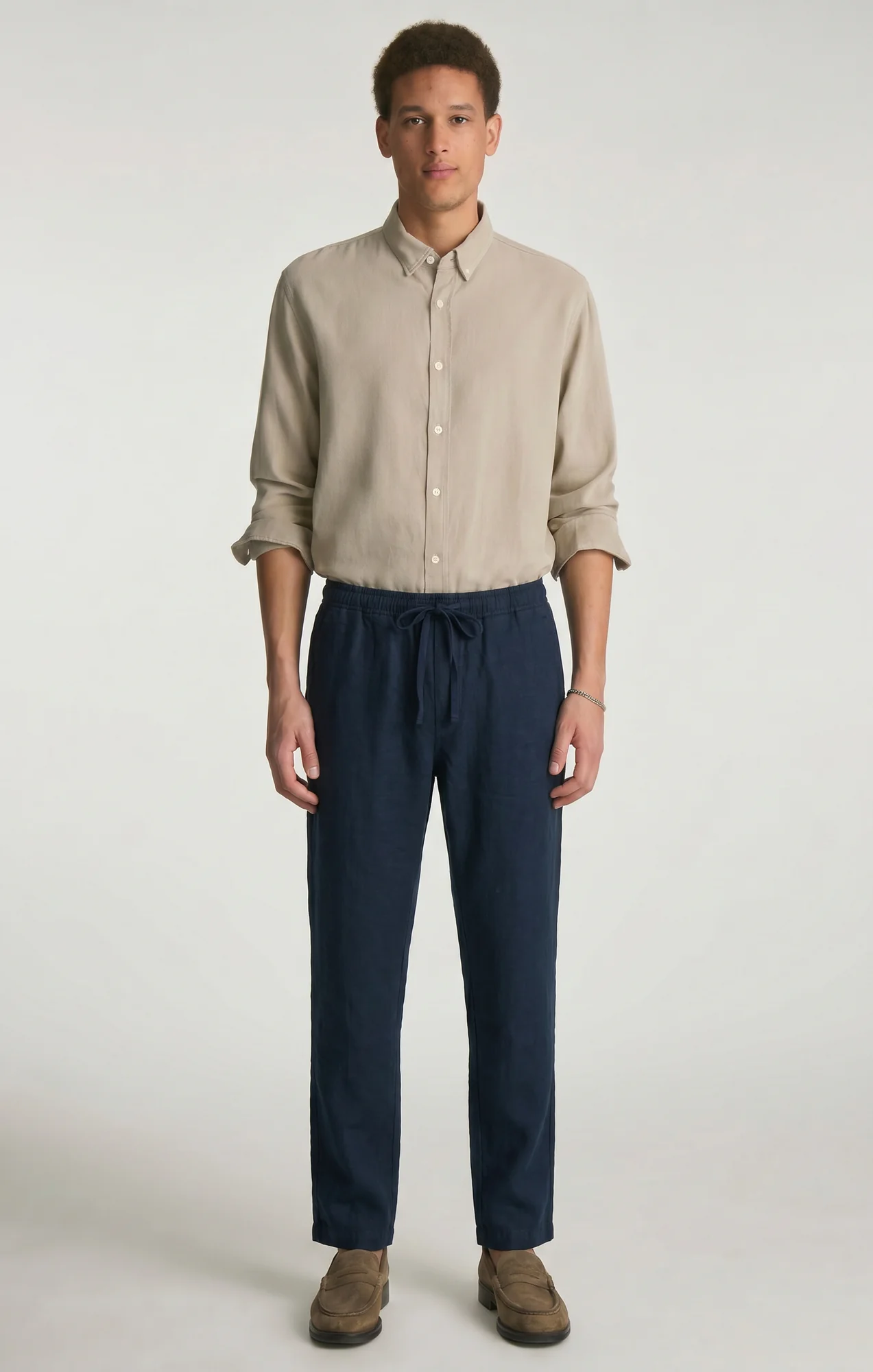 LINEN PANTS IN DARK SAPPHIRE