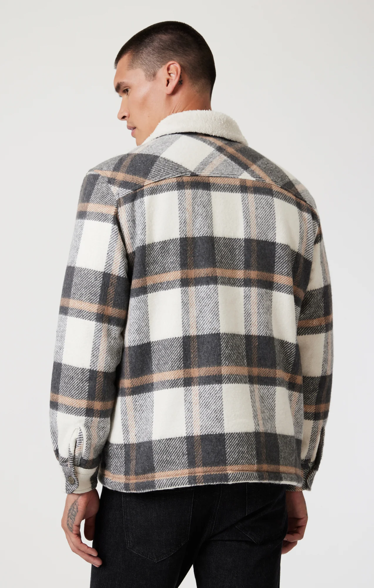PLAID SHACKET IN GRAY CHECK - Image 3