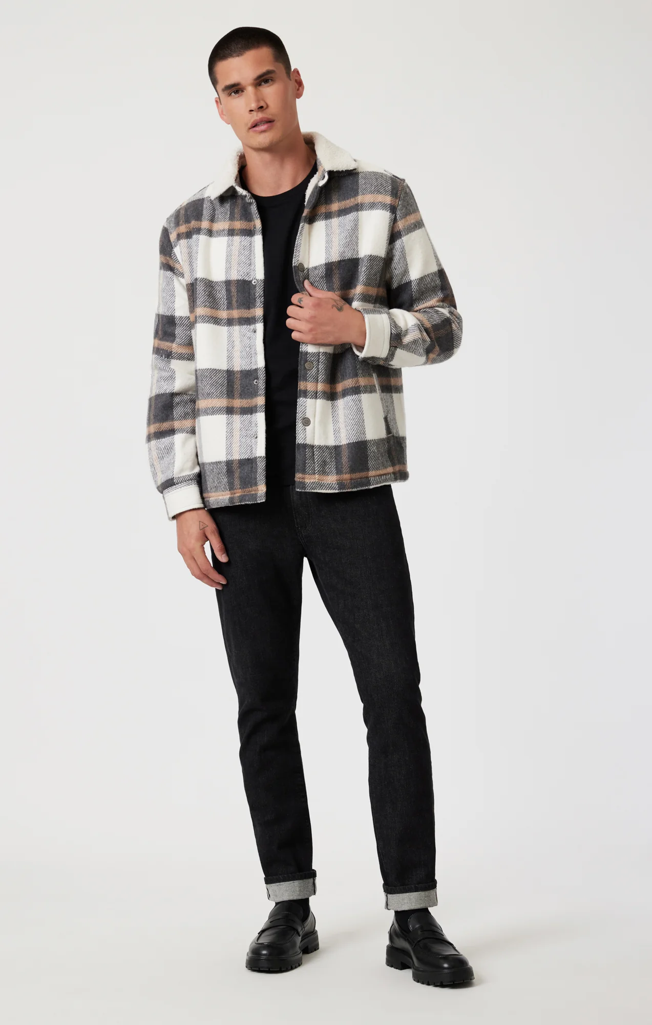 PLAID SHACKET IN GRAY CHECK - Image 4