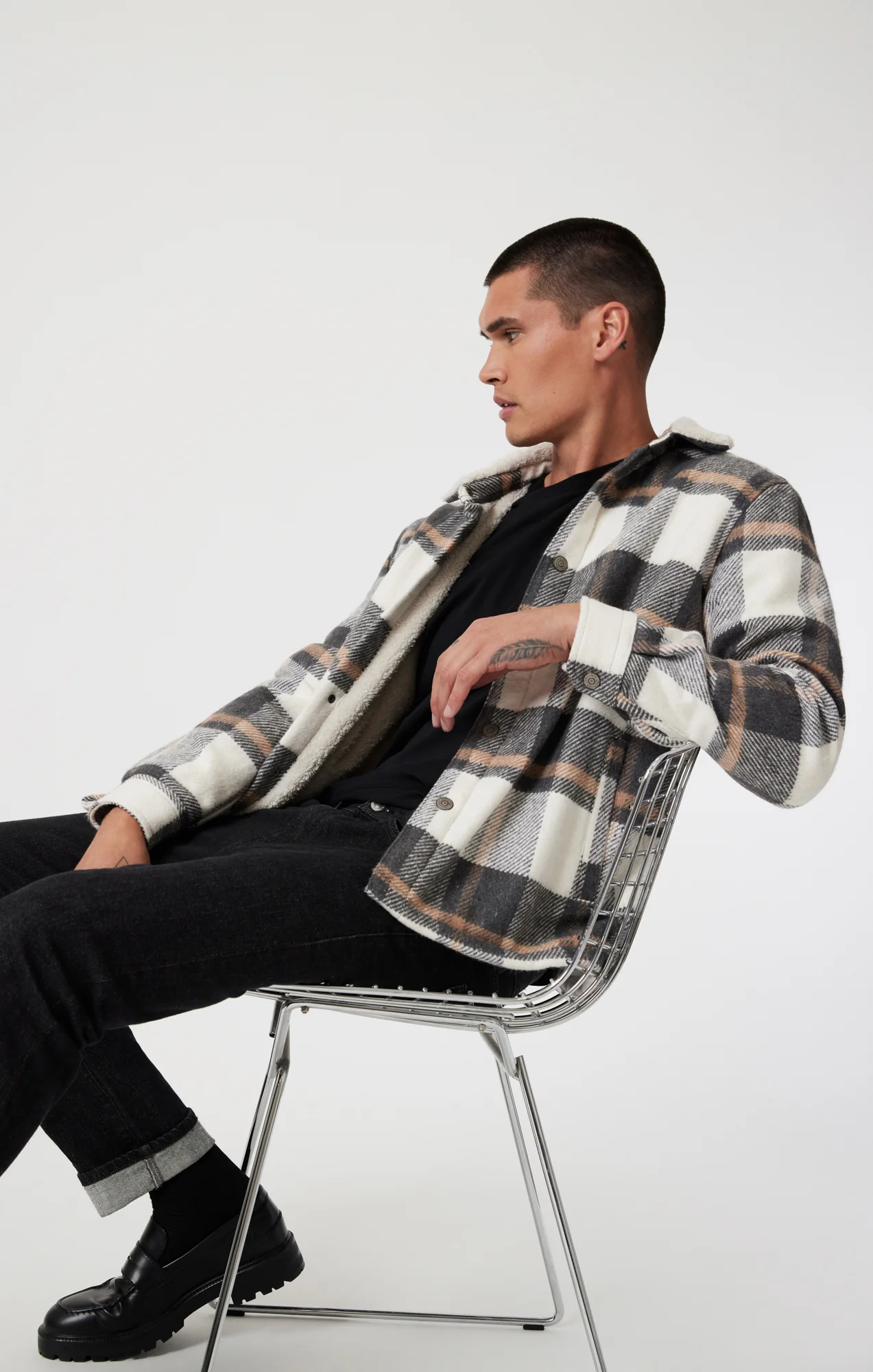 PLAID SHACKET IN GRAY CHECK - Image 9