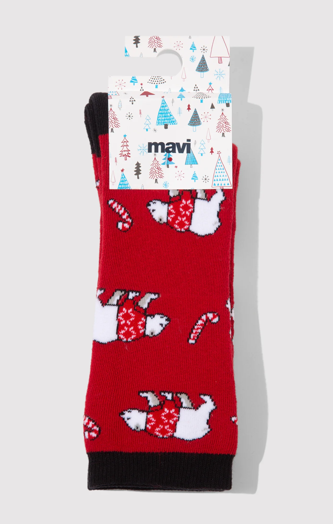 POLAR BEAR SOCKS IN TRUE RED - Image 3