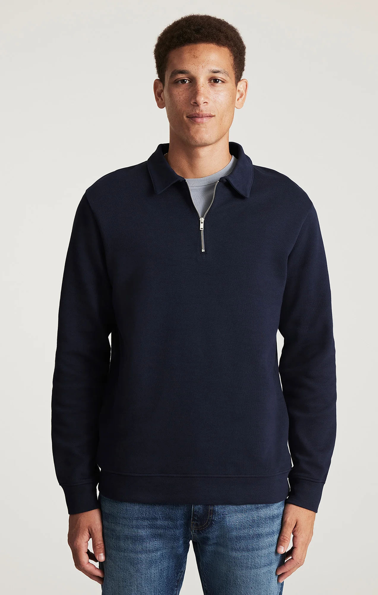 HALF ZIP SWEATSHIRT IN BARITONE BLUE - Image 5