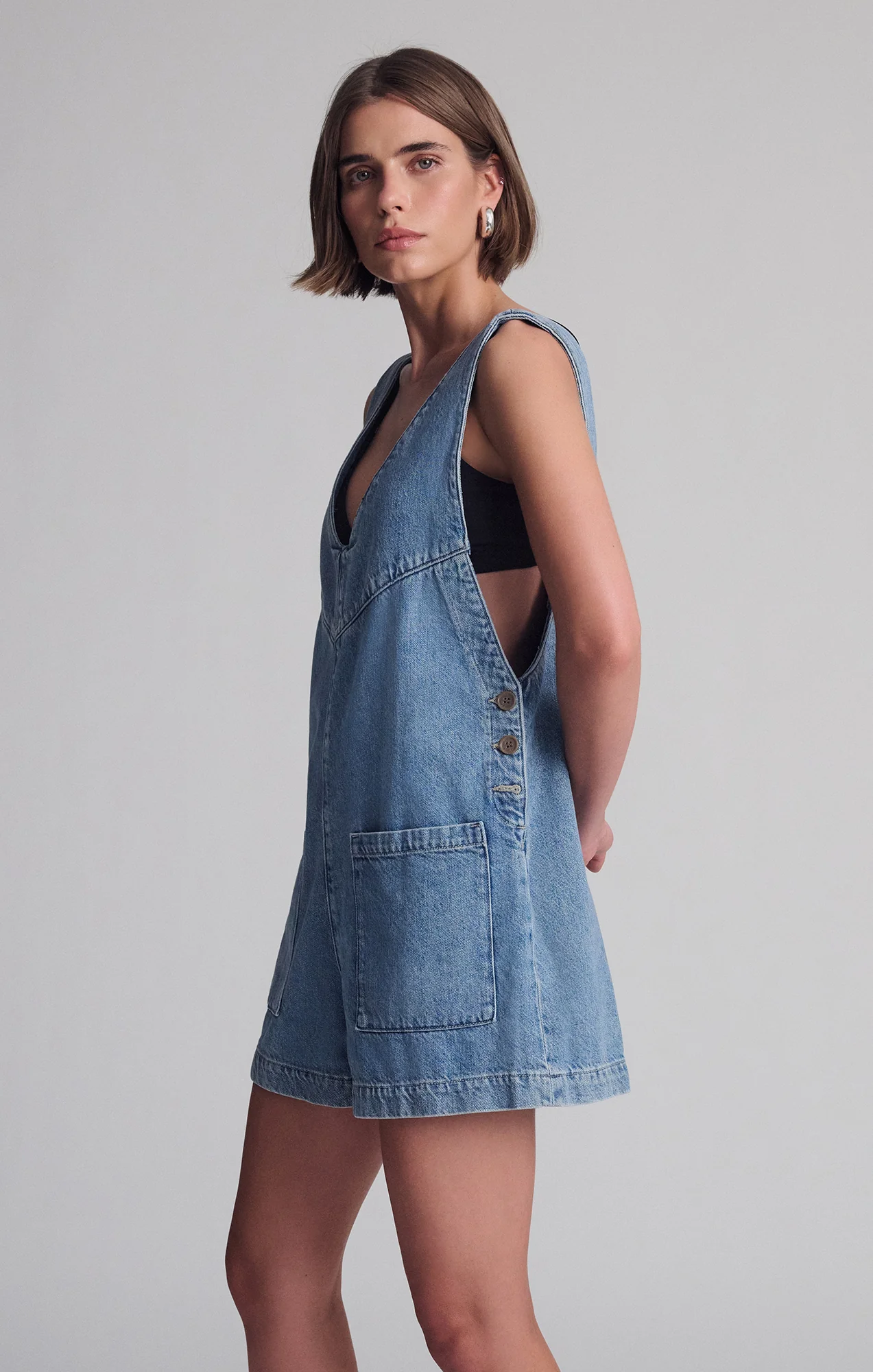 REVA ROMPER IN LIGHT SHADED WELL BLUE - Image 2