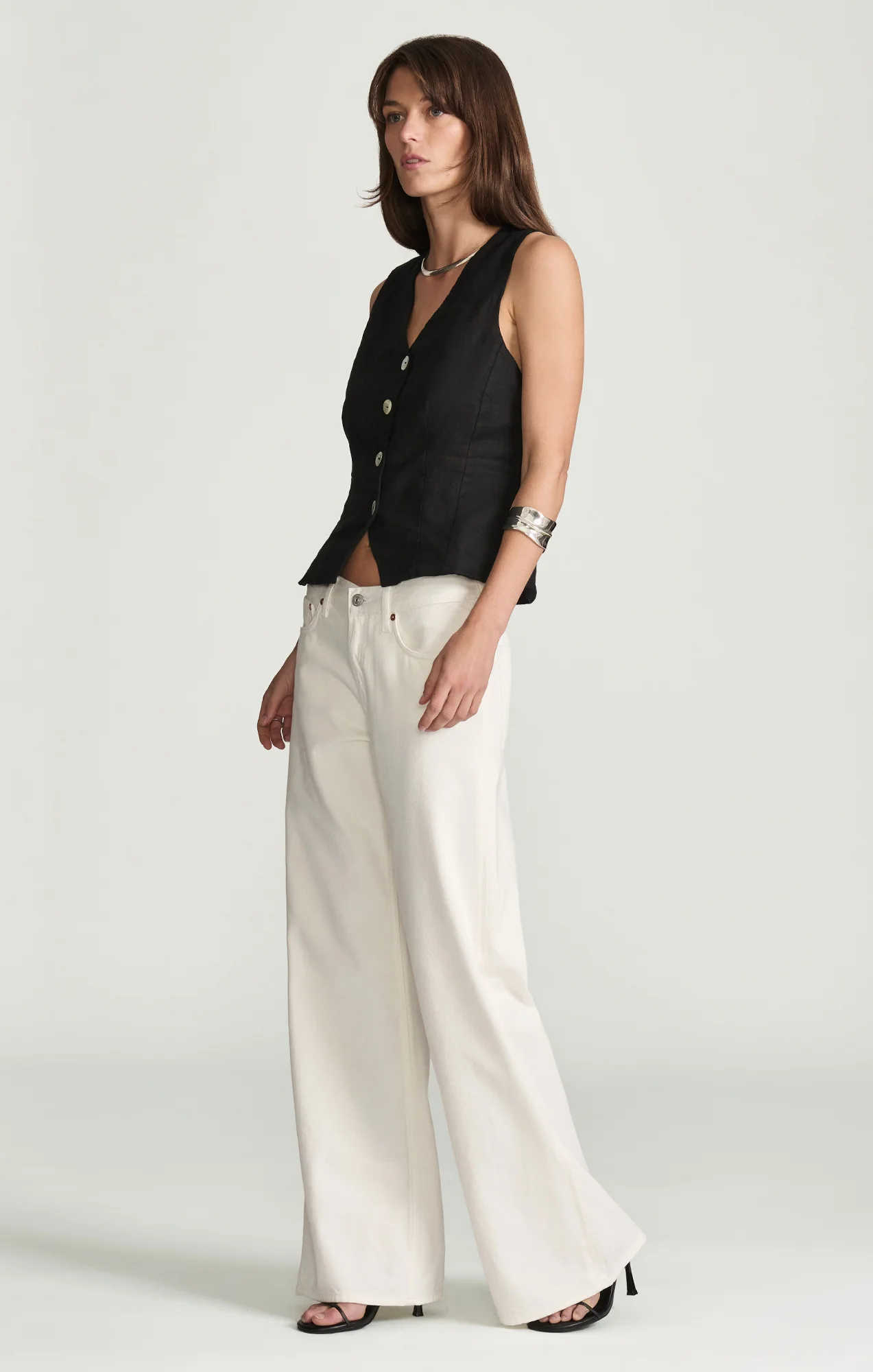 SANDY WIDE LEG IN OFF-WHITE CLASSIC BLUE - Image 2