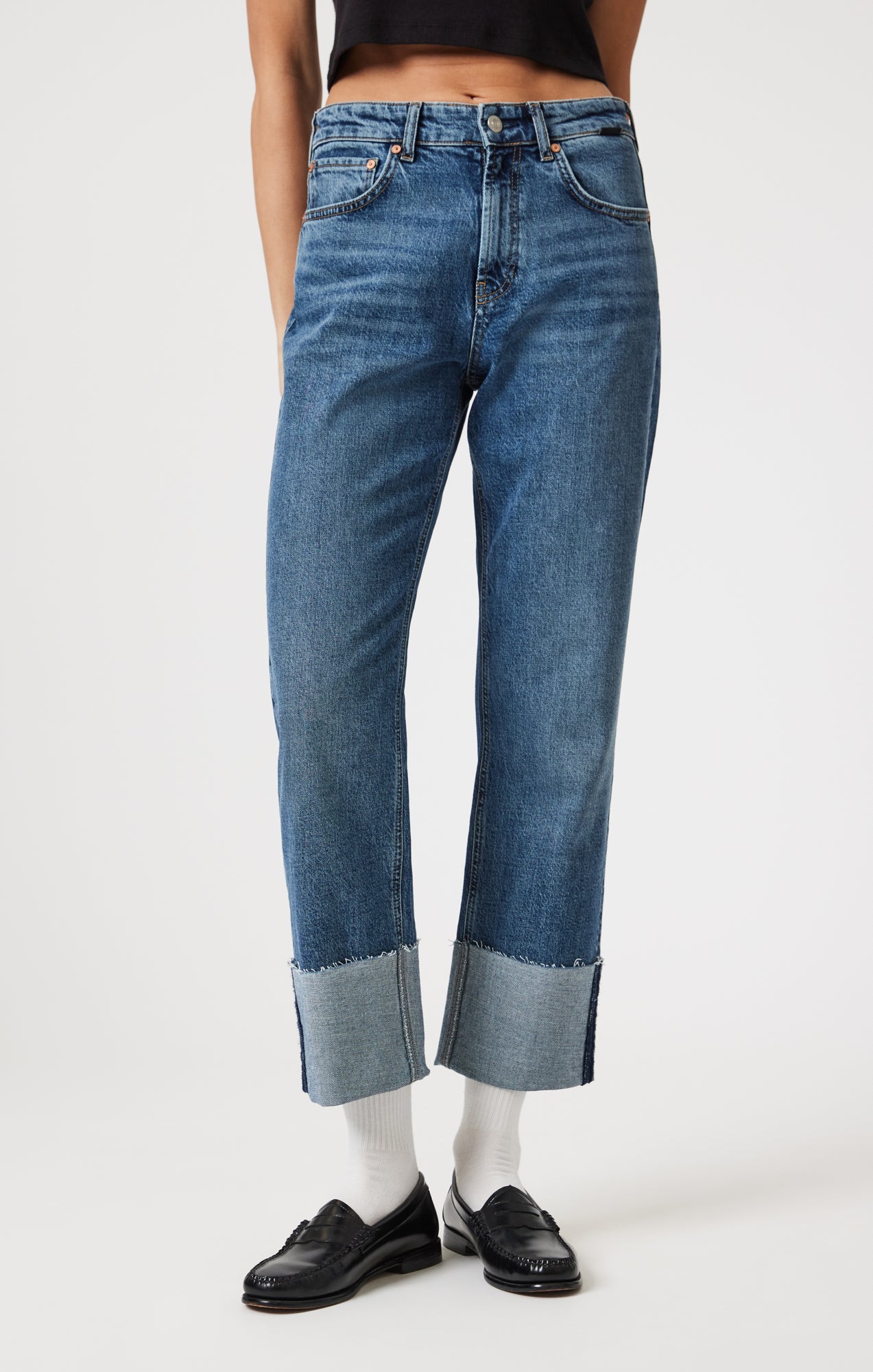 SAVANNAH CUFFED STRAIGHT LEG IN SHADED CLASSIC BLUE - Image 3