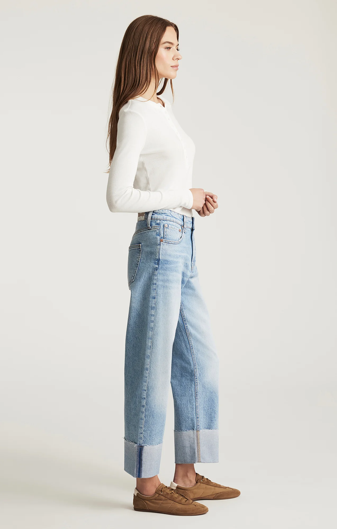 SAVANNAH CUFFED STRAIGHT LEG IN LIGHT BRUSHED CLASSIC BLUE - Image 2