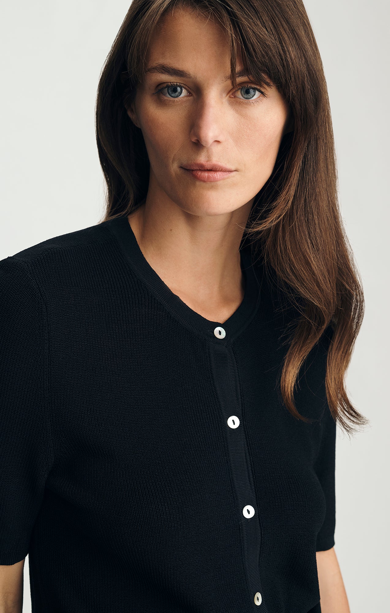 SHORT SLEEVE SWEATER BLACK - Image 2