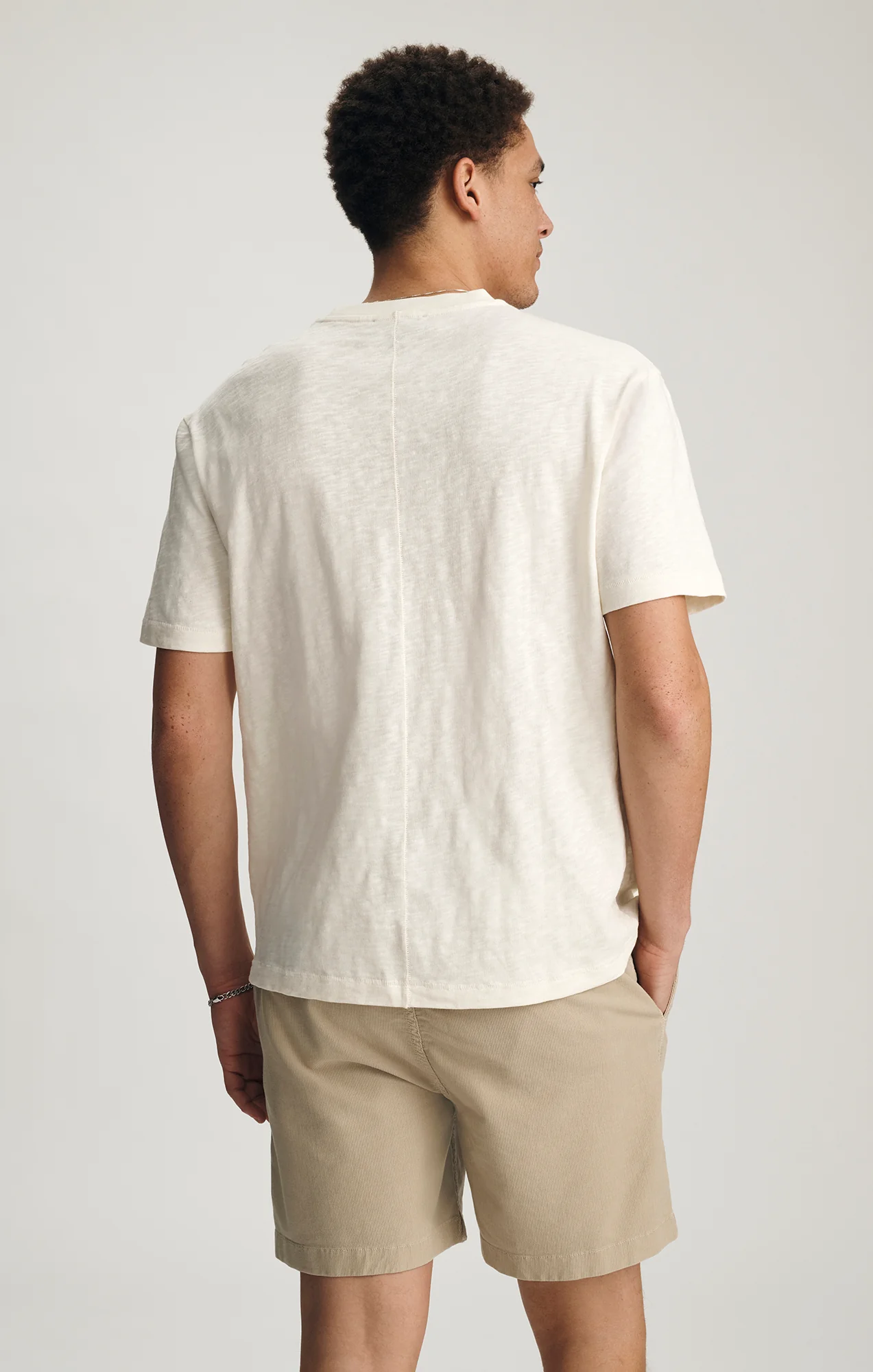 SLUB CREW NECK T-SHIRT IN VANILLA ICE - Image 2